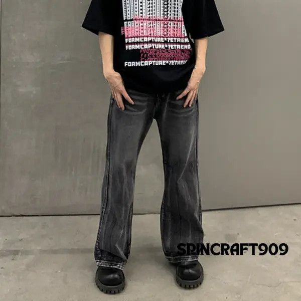 VIBE Black Washed Stacked Denim Jeans Size US 32 / EU 48 - 6 Thumbnail