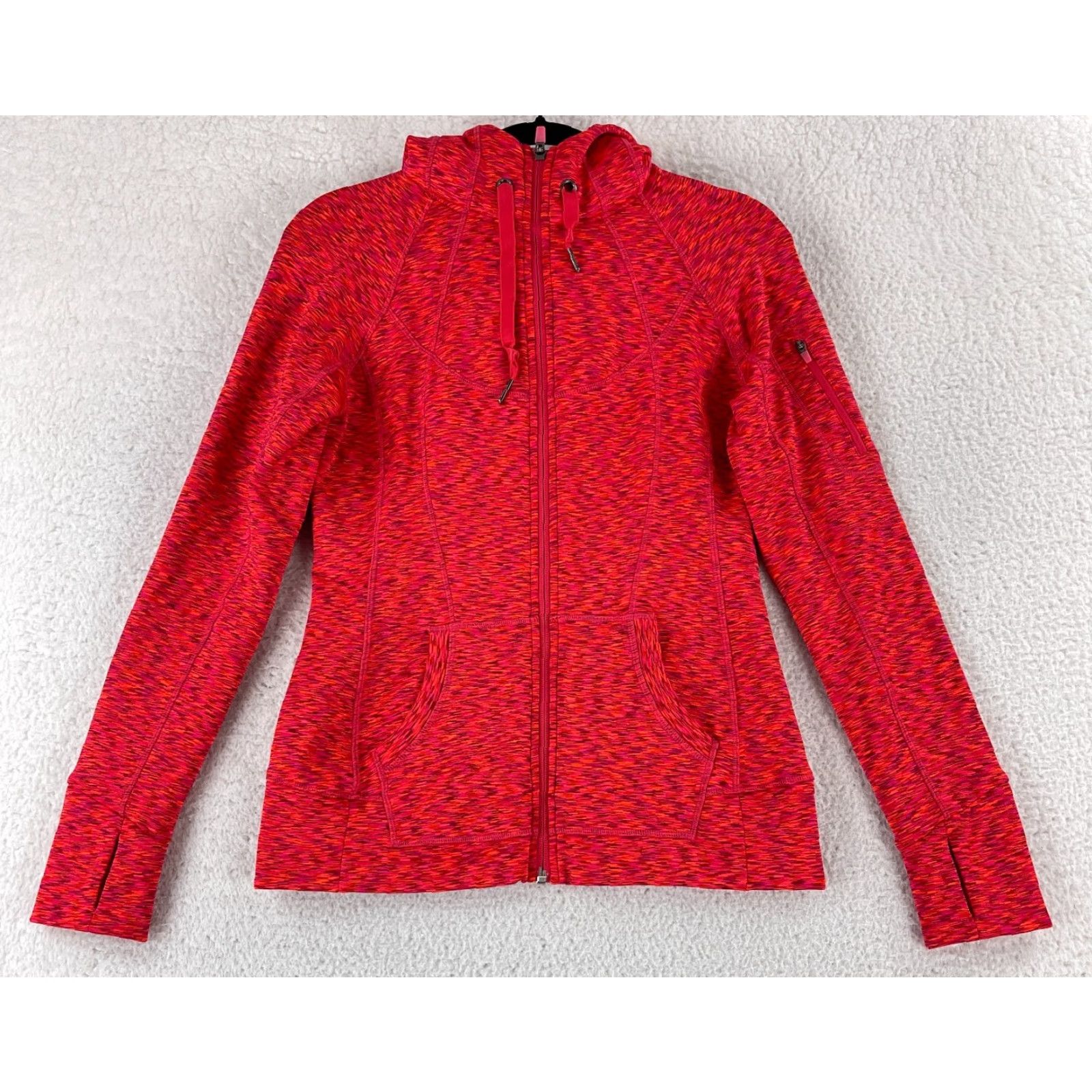 Athleta Athleta Jacket Womens Small Orange Space Dye Full Zip Hoodie Stretch Size S / US 4 / IT 40 - 2 Thumbnail