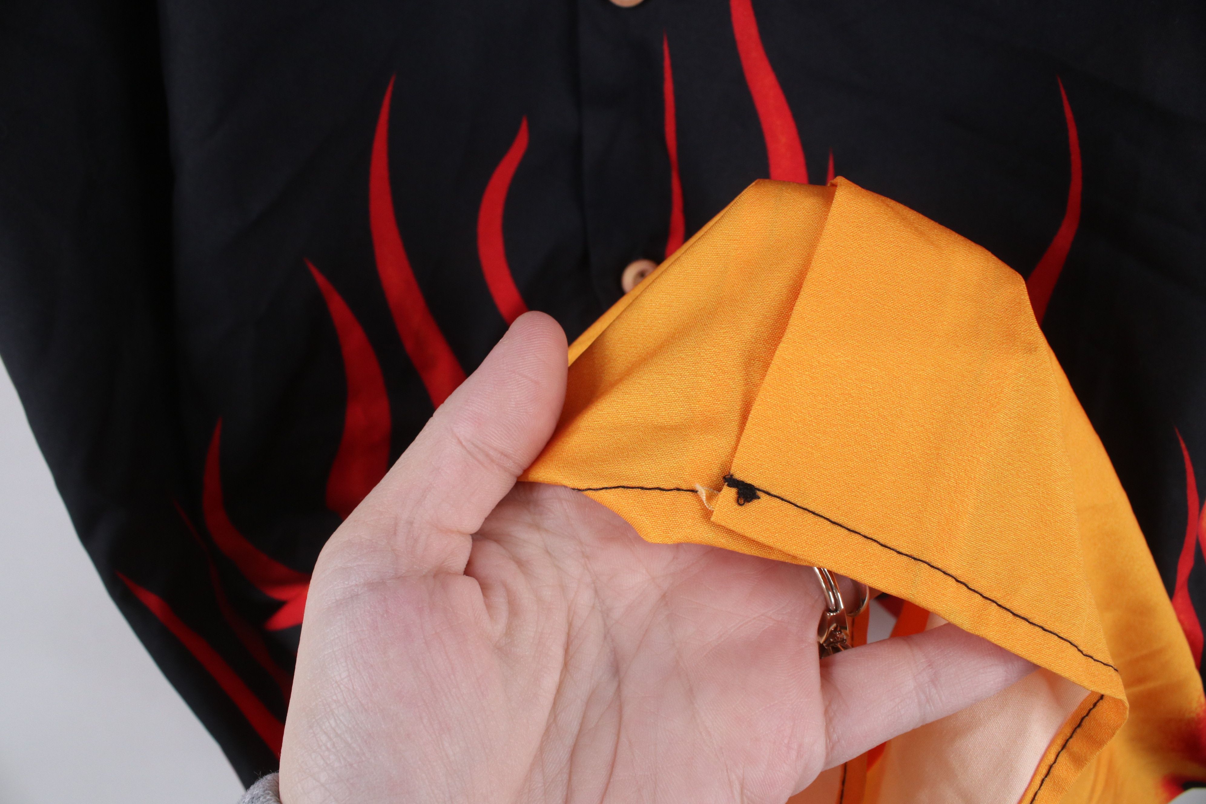 Vintage Vintage 90s Y2K Streetwear Fire Flames Collared Button Shirt Size US L / EU 52-54 / 3 - 6 Thumbnail