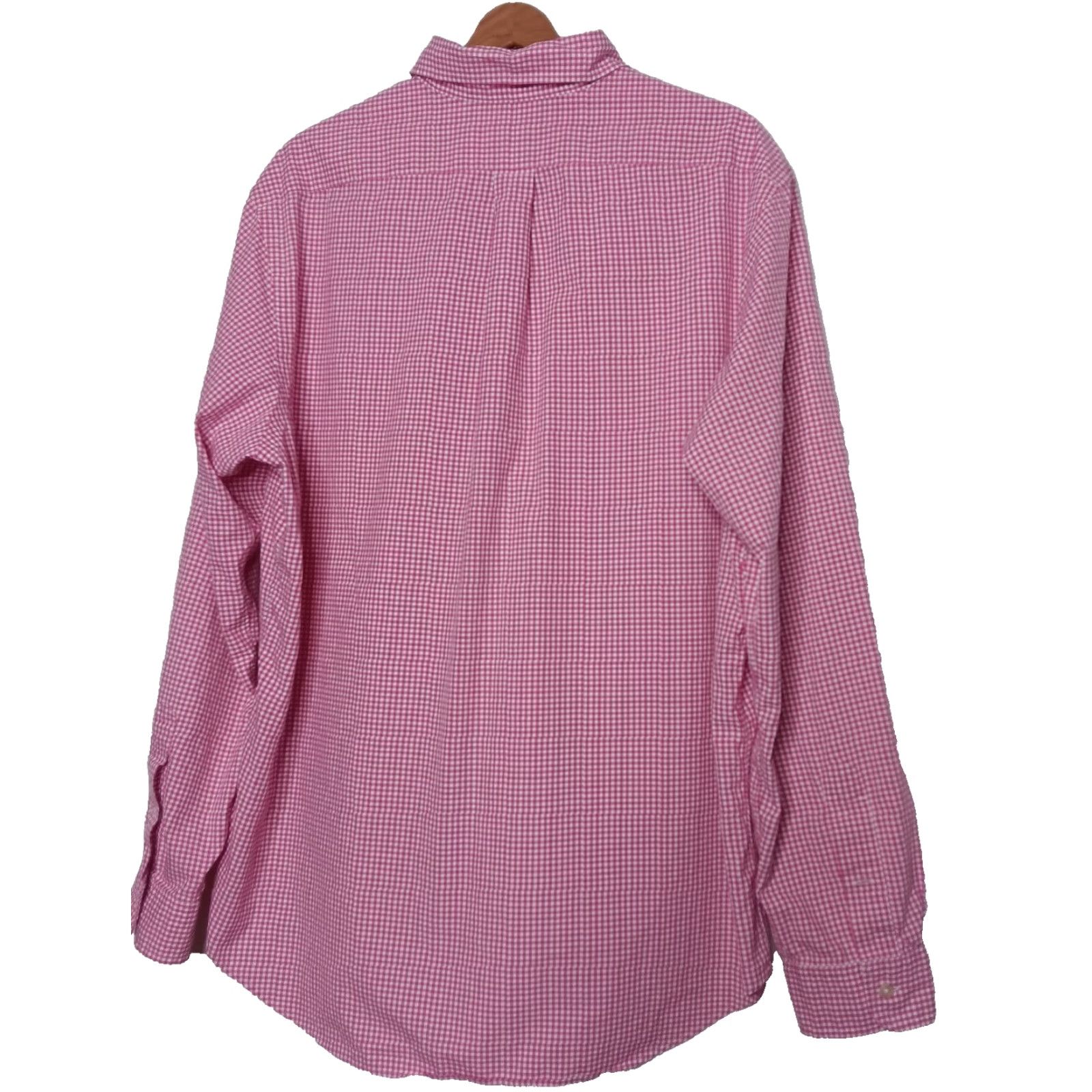 Ralph Lauren Ralph Lauren Shirt Mens XL Button-Down Pink White Gingham Plaid Long Sleeve Logo, Office Dress Shirt, Preppy Classic, 25.5" Pit to Pit, Regular Fit Size US XL / EU 56 / 4 - 2 Thumbnail