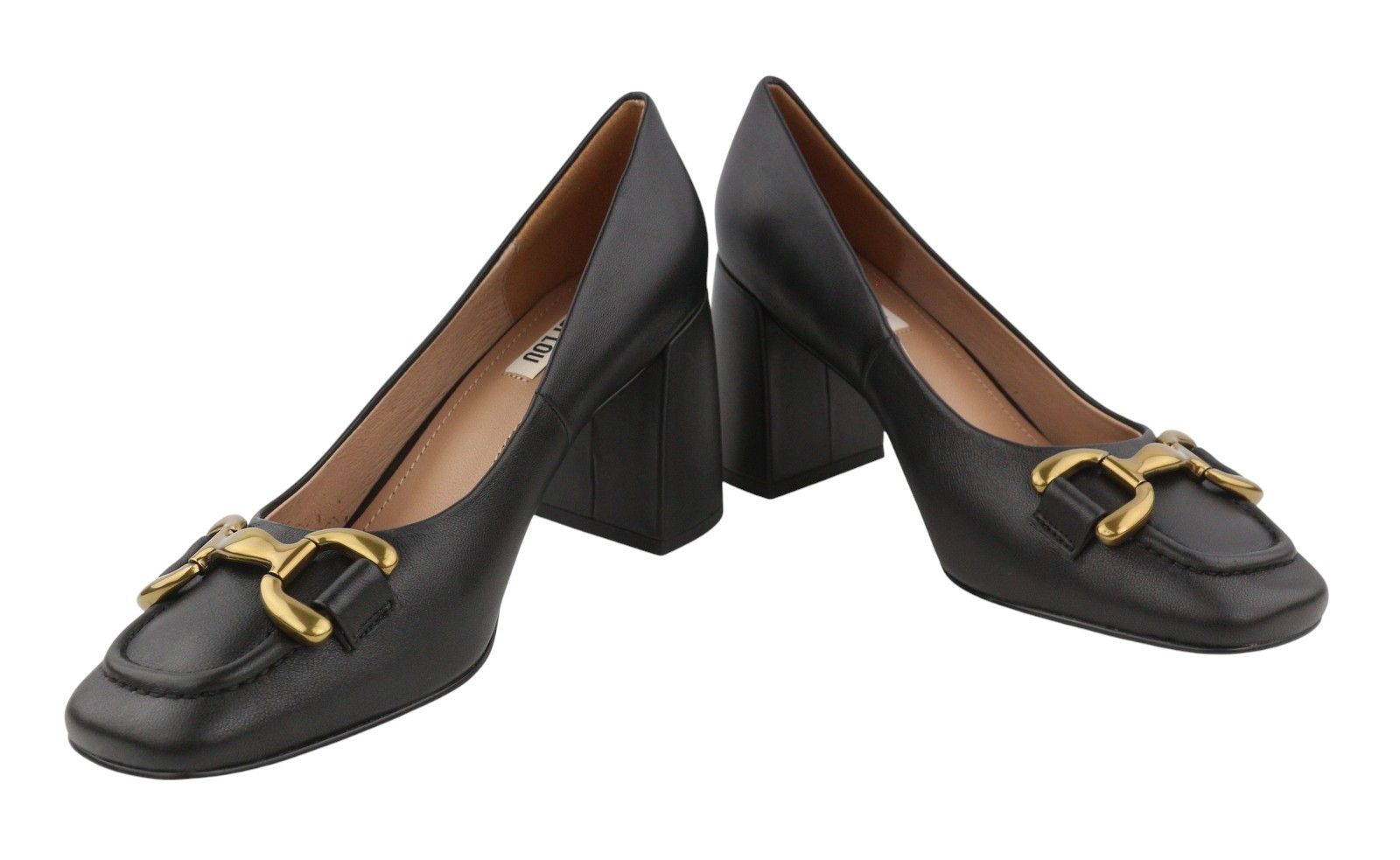 Other BIBI LOU DENNIS EU39 Black Leather Square Gold Tone 87565 Size US 8 / IT 38 - 6 Thumbnail