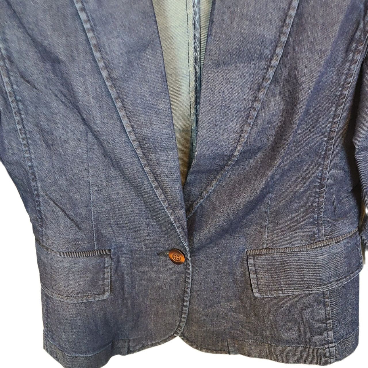 Sundry Sundance Womens Tania Denim Blazer Size 4P Boho Coastal Size S / US 4 / IT 40 - 4 Thumbnail