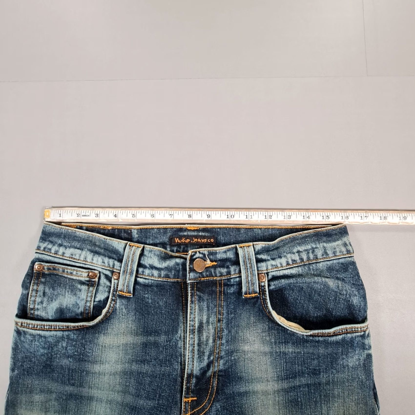 Nudie Jeans Nudie Jeans Nudie Thin Finn Jeans Mens W32 L30 Blue Denim Skinny Stretch Denim Zip Button 5-Pocket Logo Slim Vintage No N/A Size US 32 / EU 48 - 7 Thumbnail
