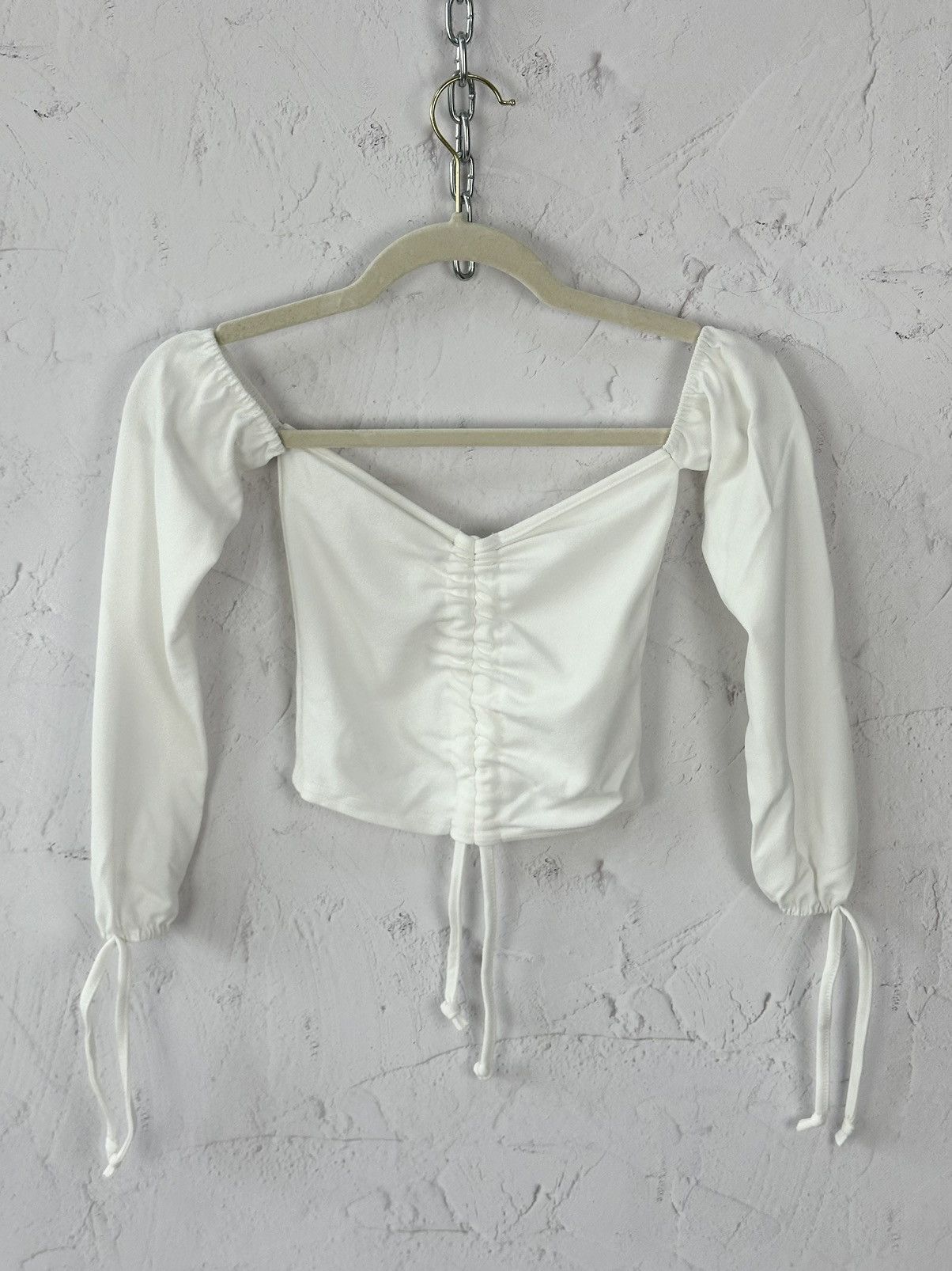 Japanese Brand × Vintage Vintage White Crop Top Size S / US 4 / IT 40 - 1 Thumbnail