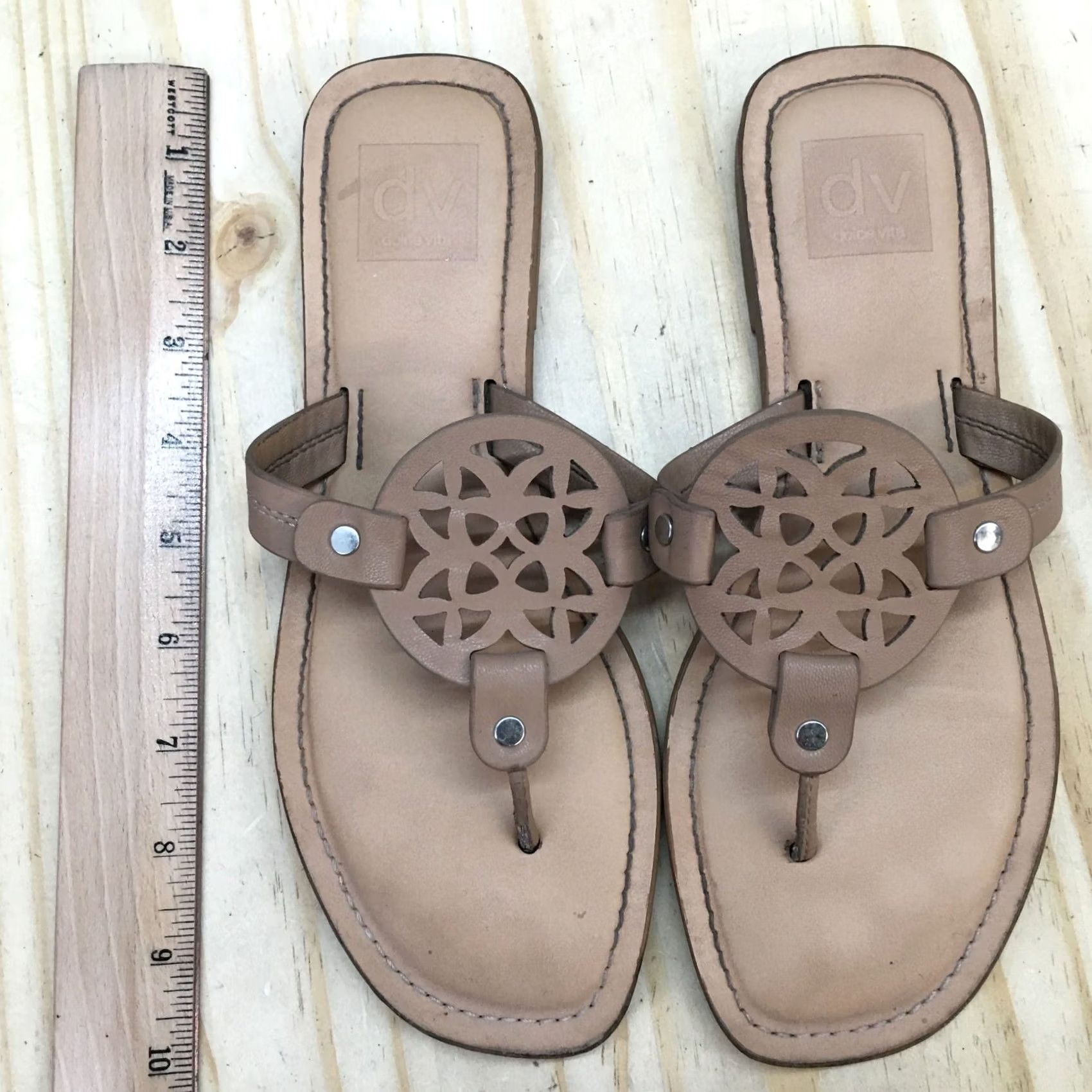 Dolce Vita Dolce Vita Sandals Womens 6.5 Juleat Slip On Thong Flats Brown Faux Leather Size US 7 / IT 37 - 5 Thumbnail