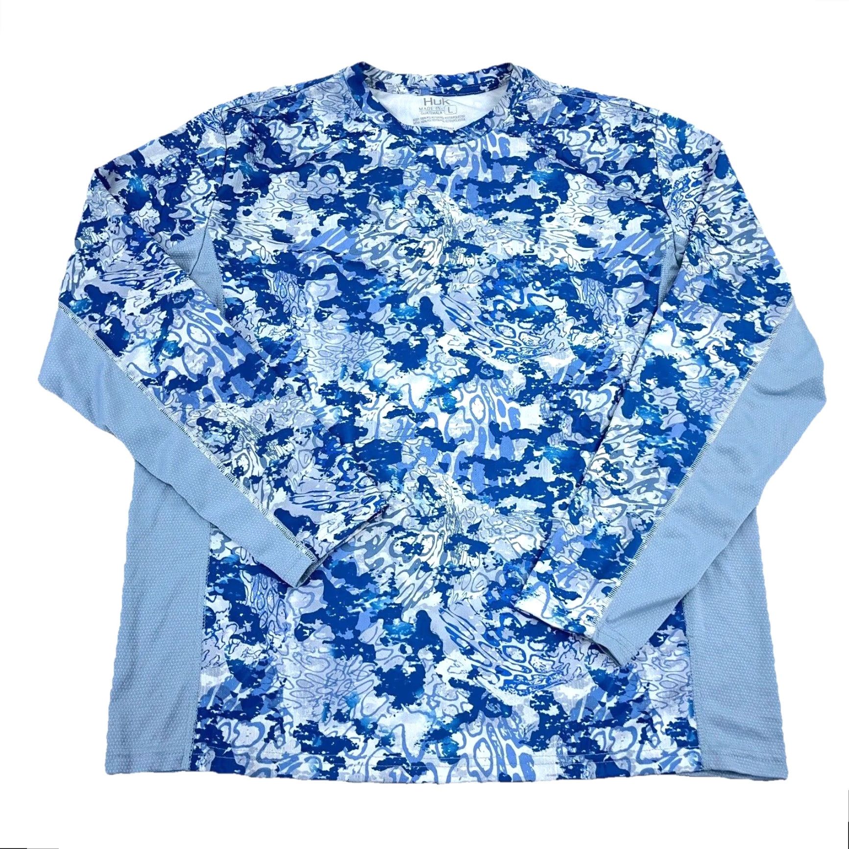 Vintage Huk Shirt Men Large Blue Camo Tee Quick Dry Performance Fishing Spell Out Water* Size US L / EU 52-54 / 3 - 2 Thumbnail