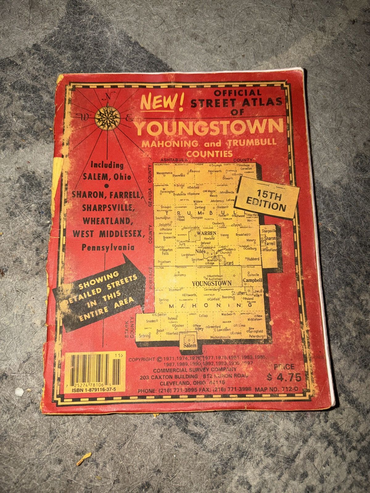 Vintage 1997 Official Street Atlas Of Youngstown Mahoning Trumbull Size ONE SIZE - 1 Thumbnail