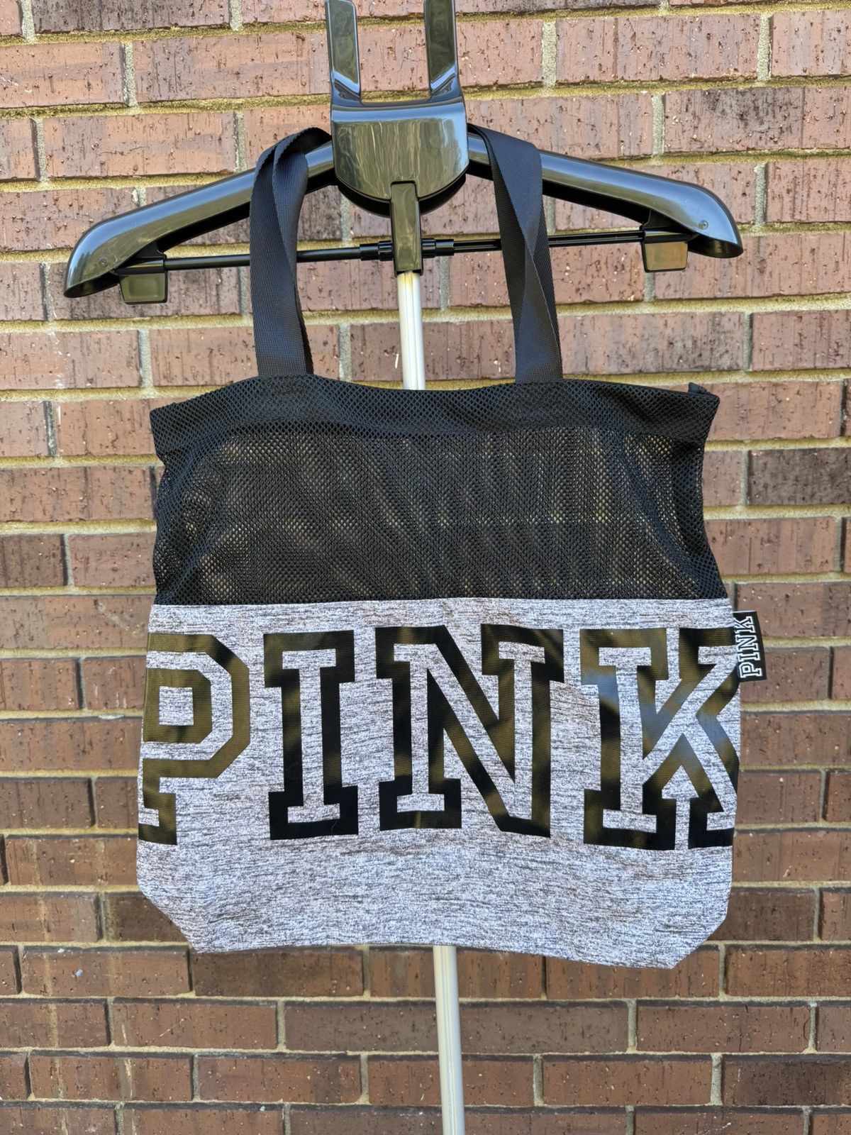 Victoria's Secret Victoria’s Secret PINK Grey Black Mesh Tote Shoulder Bag Size ONE SIZE - 2 Thumbnail