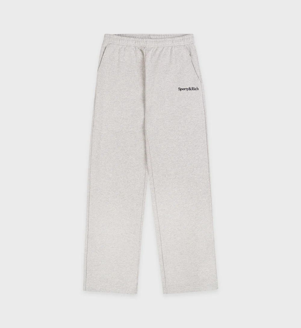 Sporty & Rich o1mle0525 Italic Logo Sweatpant in Heather Gray Size 32" / US 10 / IT 46 - 1 Thumbnail