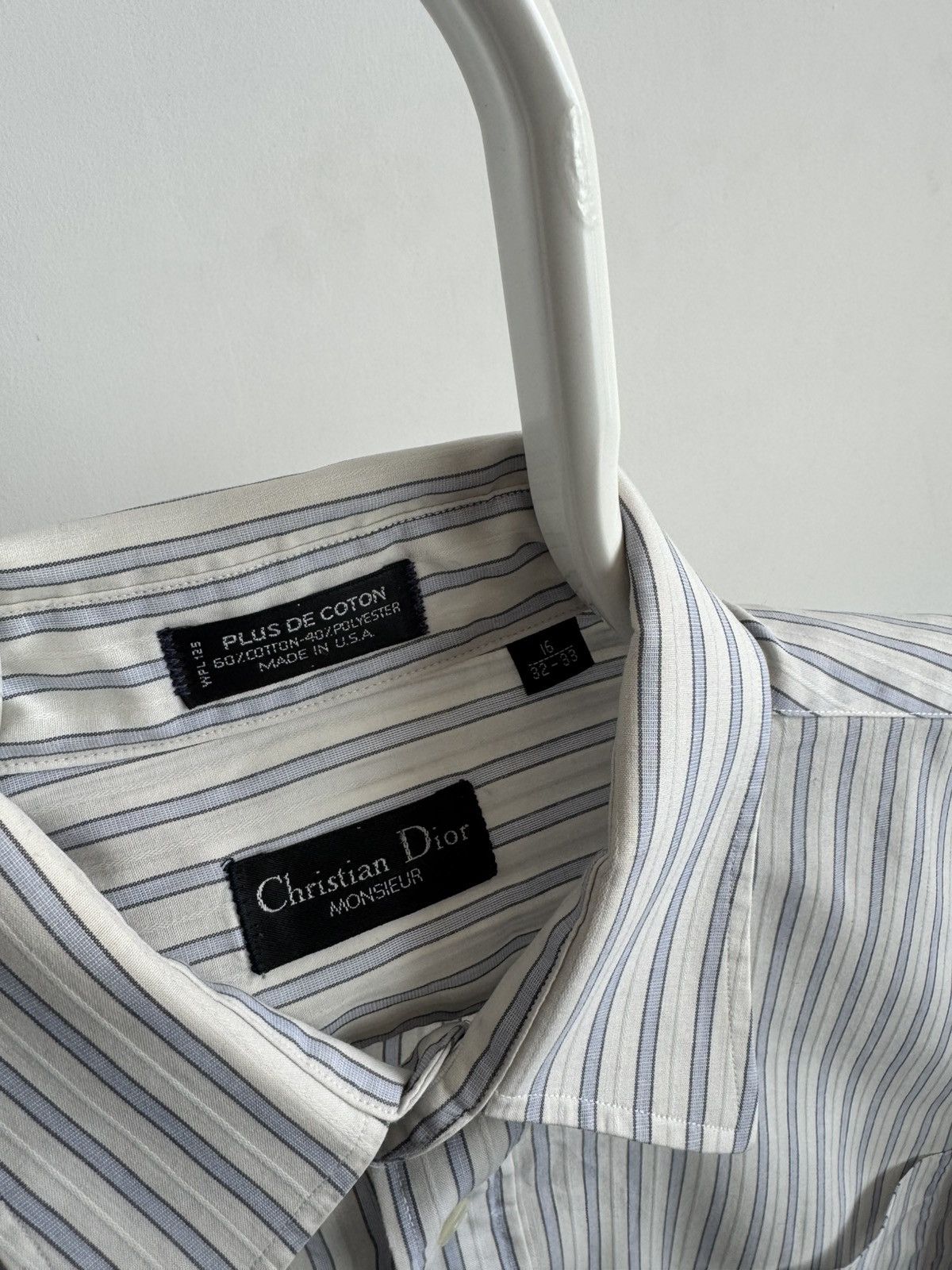 Christian Dior Monsieur Vintage Christian Dior Monsieur Long Sleeve Striped Shirt Size US L / EU 52-54 / 3 - 3 Thumbnail