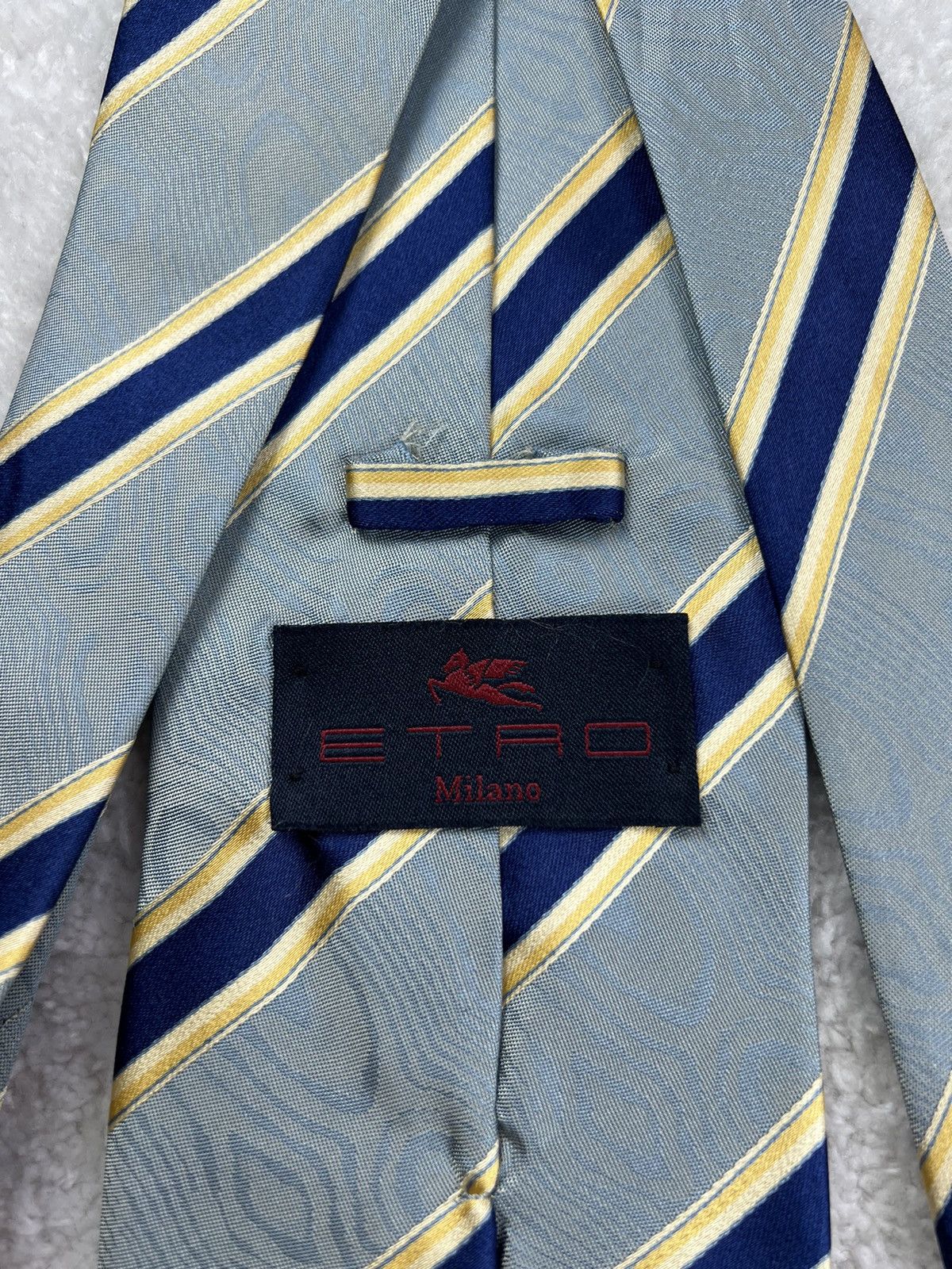 Etro Vintage Etro Italy Silk Geometric Blue Luxury Tie Size ONE SIZE - 8 Thumbnail