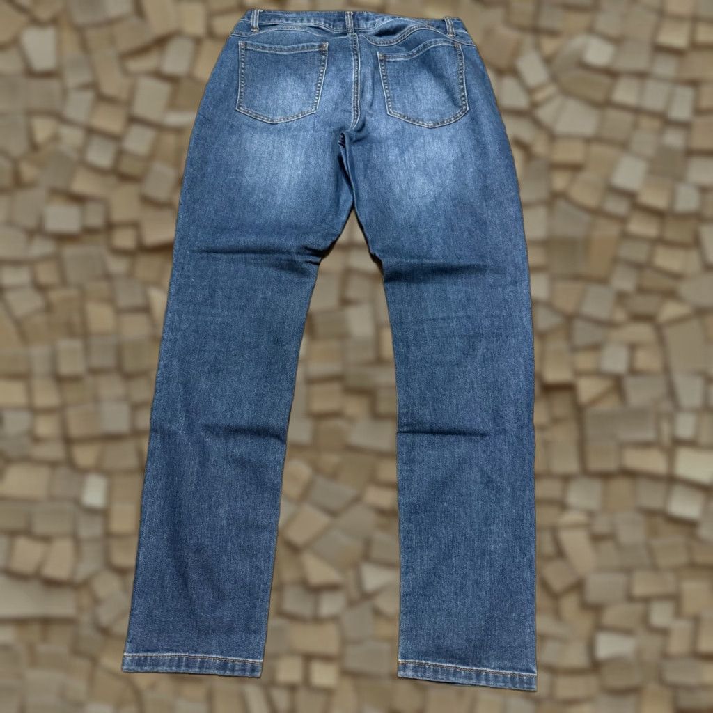 Vintage Cabi Jeans Women's Size 10 Blue Denim Curvy Skinny Jeans High Rise Distressed Slim Fitted Leg Denim Jeans Womens Mens? Size 32" / US 10 / IT 46 - 1 Thumbnail