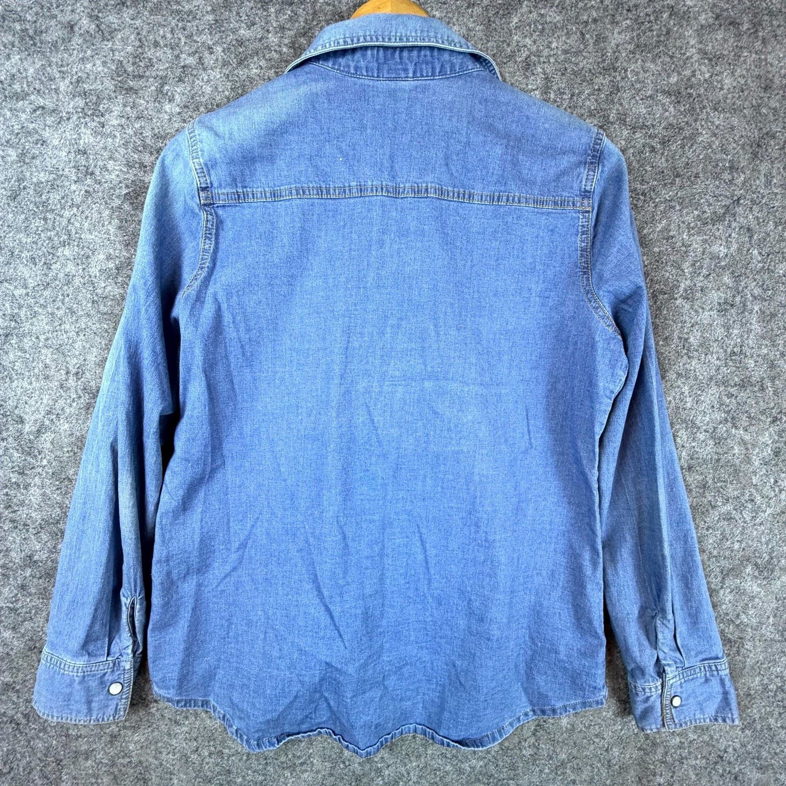 Coldwater Creek Coldwater Creek Denim Shirt Blue Western Cowgirl Pearl Snap Size L / US 10 / IT 46 - 2 Thumbnail
