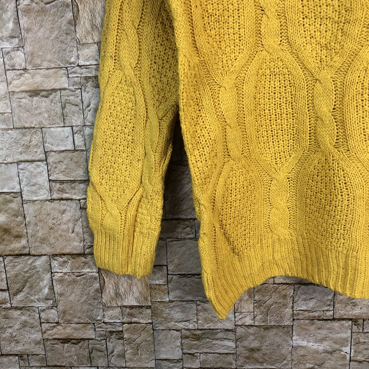 Homespun Knitwear × Japanese Brand × Vintage Japanese Brand Yellow cable Knitwear #A929 Size S / US 4 / IT 40 - 7 Thumbnail