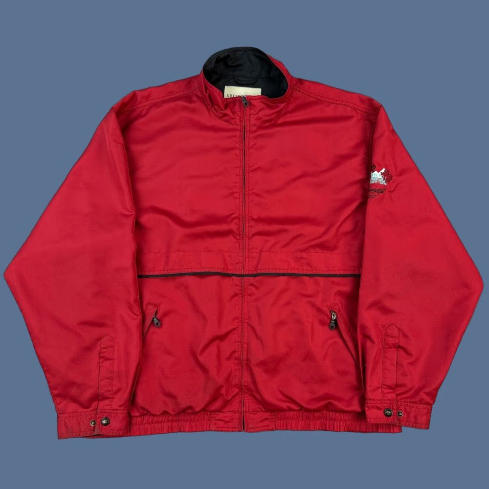 Cutter & Buck VINTAGE Cutter & Buck Jacket Mens XL Lined Full Zip Whistler 04 Presidents Club Windbreaker, Red, Solid, Regular, Golf, Walking, 90s USA Mens Size US XL / EU 56 / 4 - 1 Thumbnail