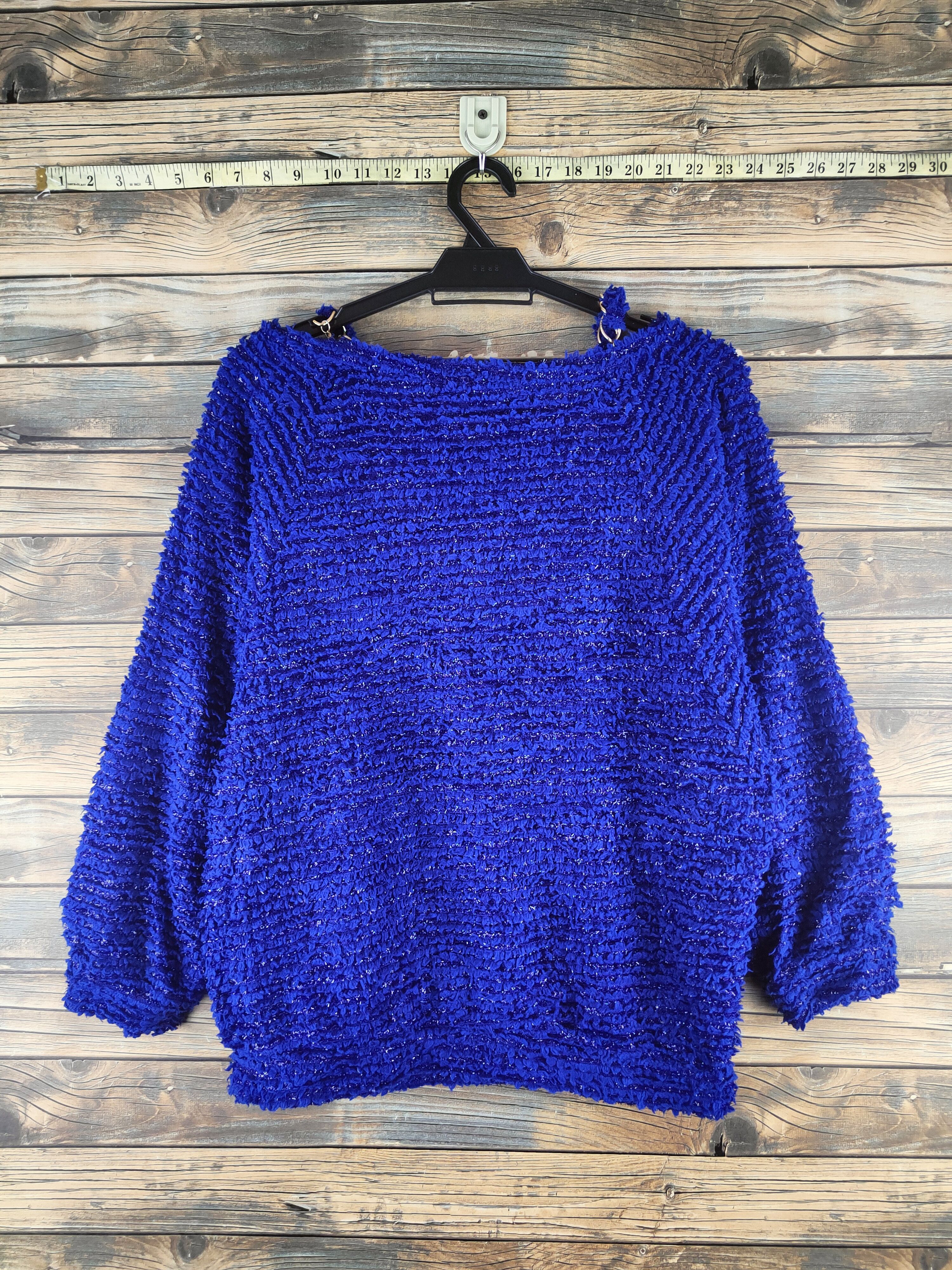 Japanese Brand Plein Beaute Blue Fur Mohair Knitwear #46-907 Size M / US 6-8 / IT 42-44 - 7 Thumbnail