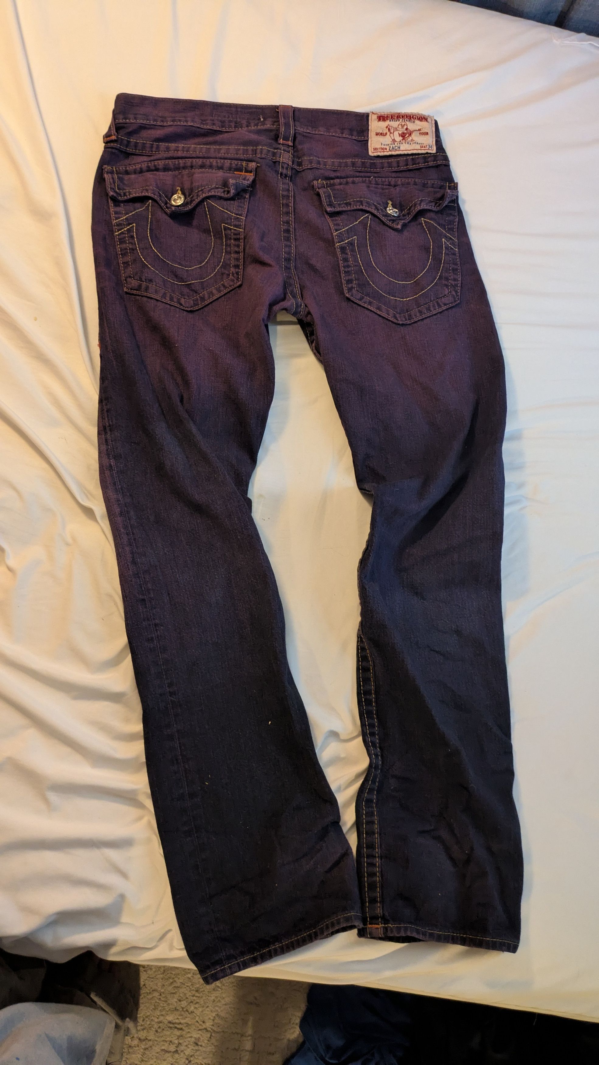 True Religion Purple and Black True Religion mens jeans Size US 34 / EU 50 - 1 Thumbnail
