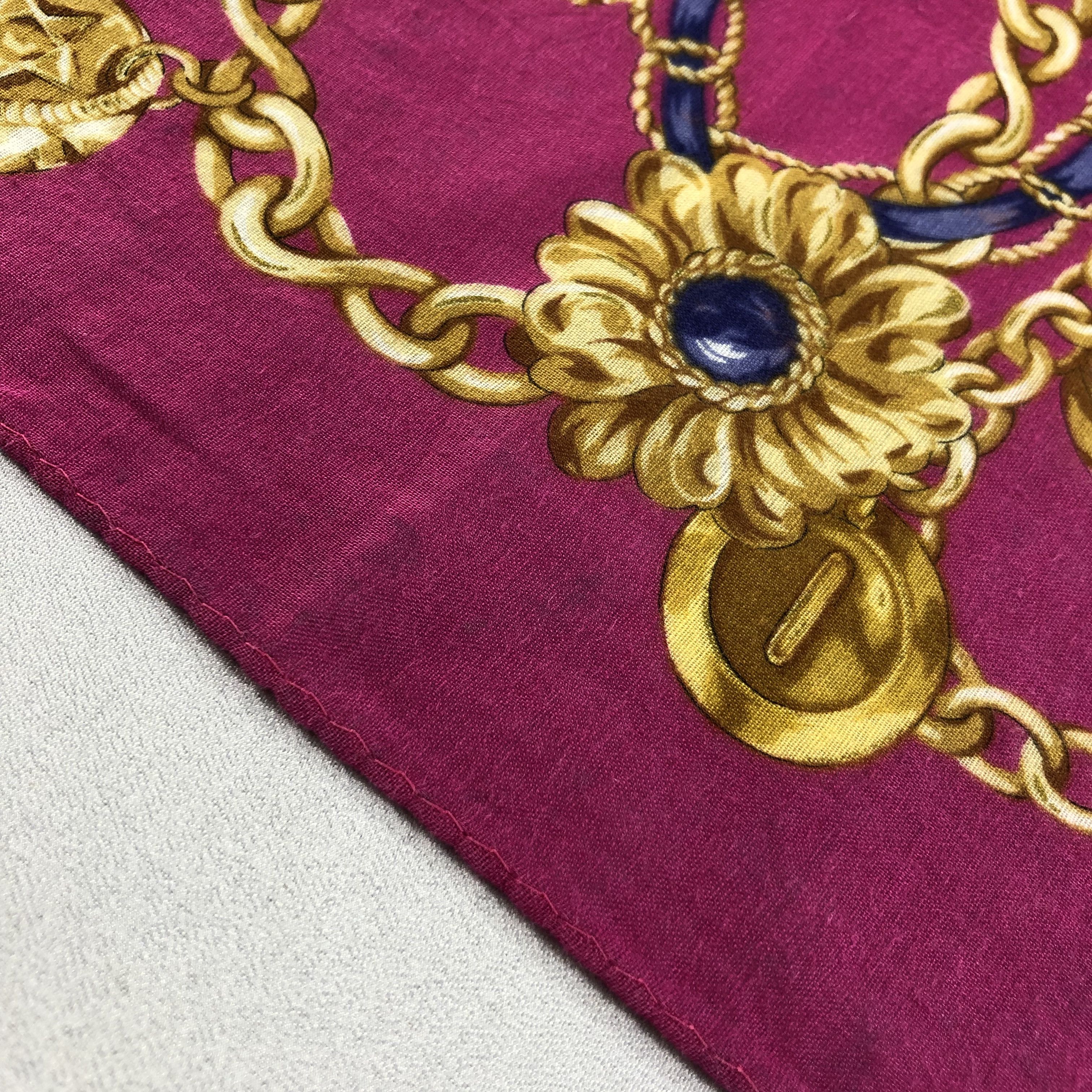 Celine Celine Gold Chains Handkerchief Neckerchief Bandana H2168 Size ONE SIZE - 6 Thumbnail