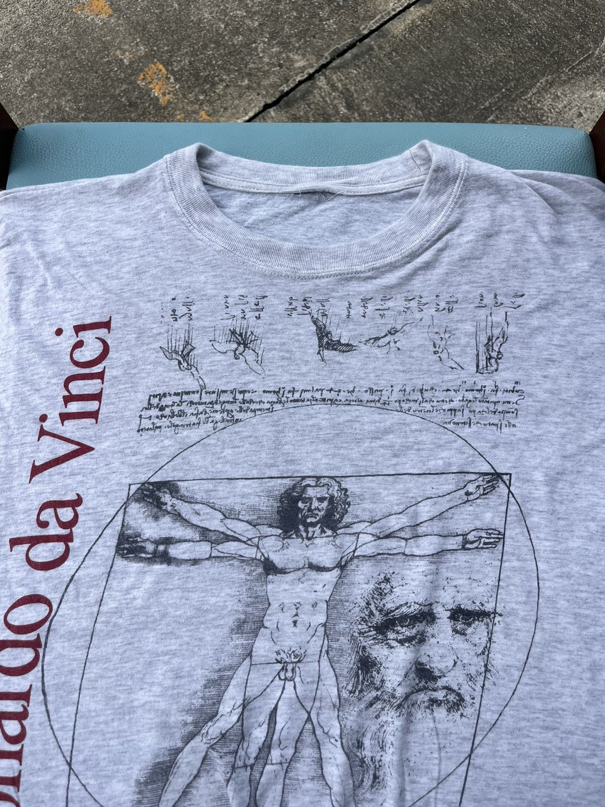 Vintage Vintage Leonardo Da Vinci FIRENZE 90’s Art T-shirt Size US L / EU 52-54 / 3 - 3 Thumbnail