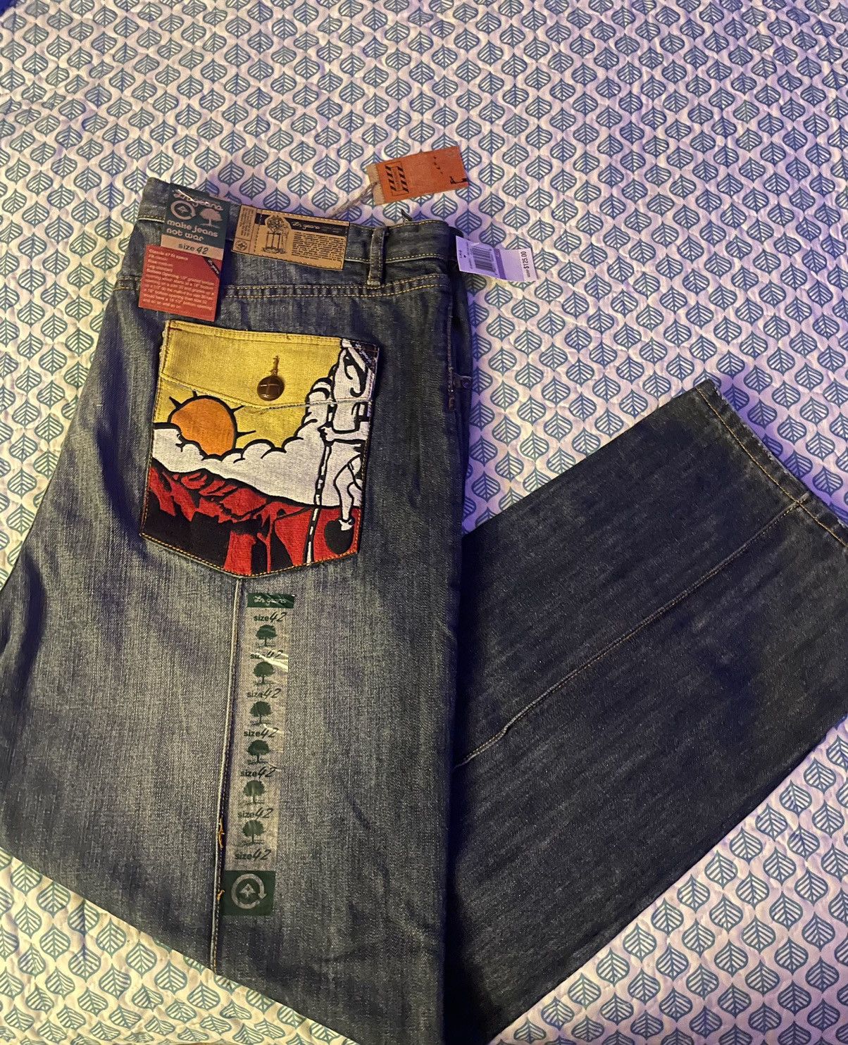 Japanese Brand × Vintage New LR Geans Size 42x34 Jeans LRG Embroidered Pockets Baggy Size US 42 / EU 58 - 11 Thumbnail