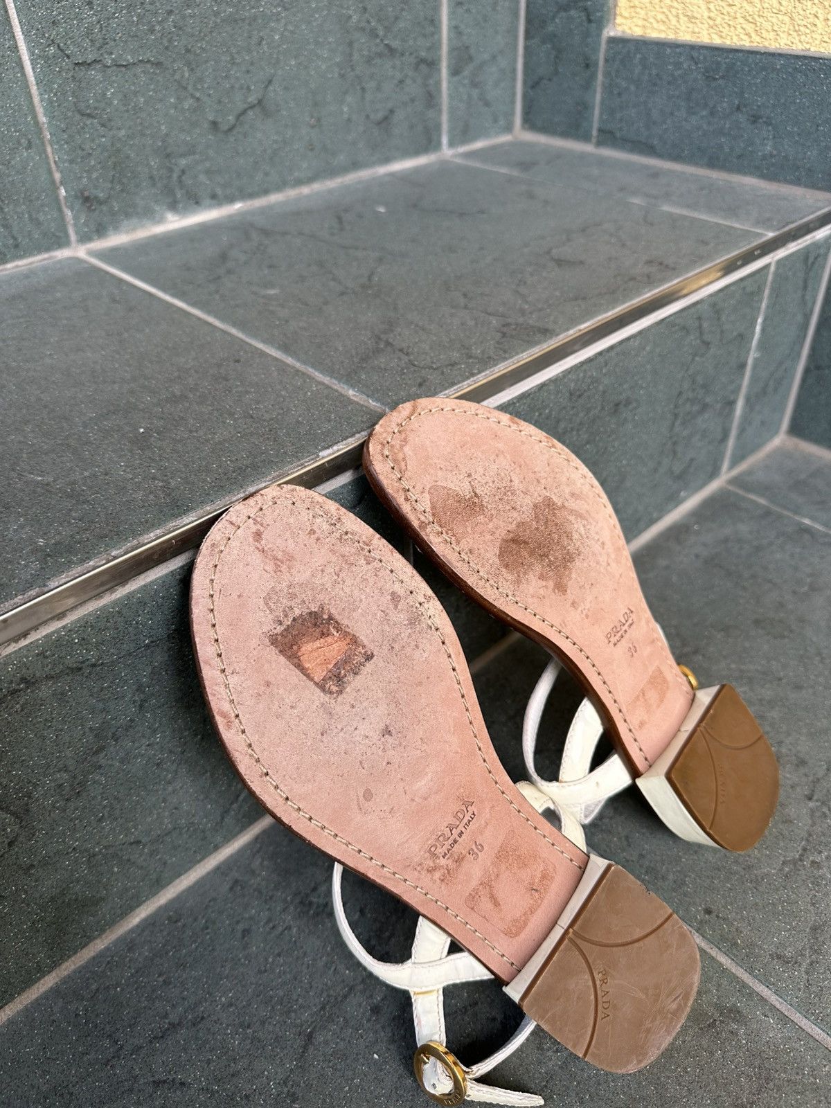 Prada Prada Sandals Made In Italy size 36 White Vintage Rare Size US 5.5 / IT 35.5 - 11 Thumbnail