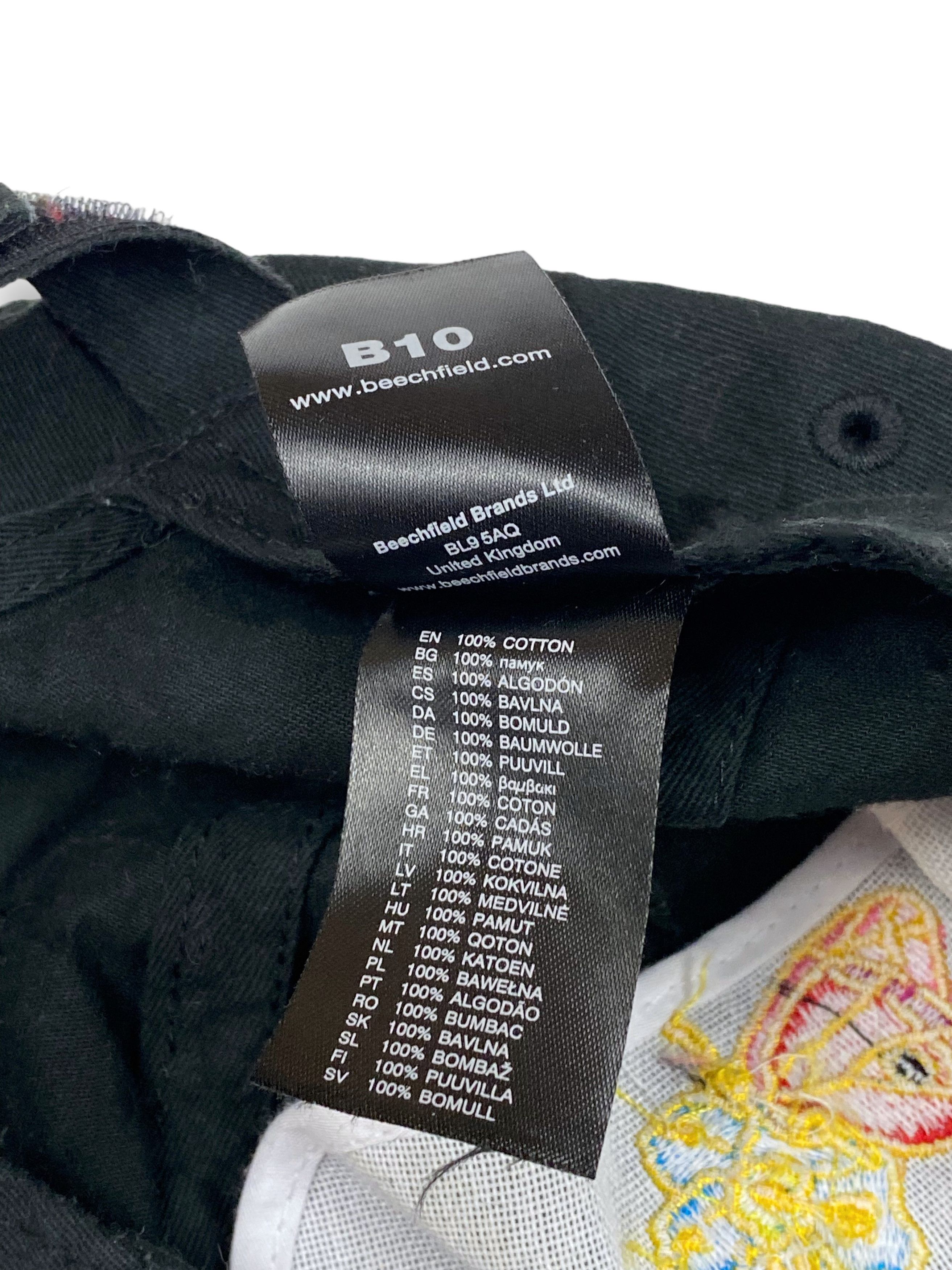 Vintage Vintage BEECHFIELD Flowers Embroidering Black Cap Y2k M605 Size ONE SIZE - 6 Thumbnail