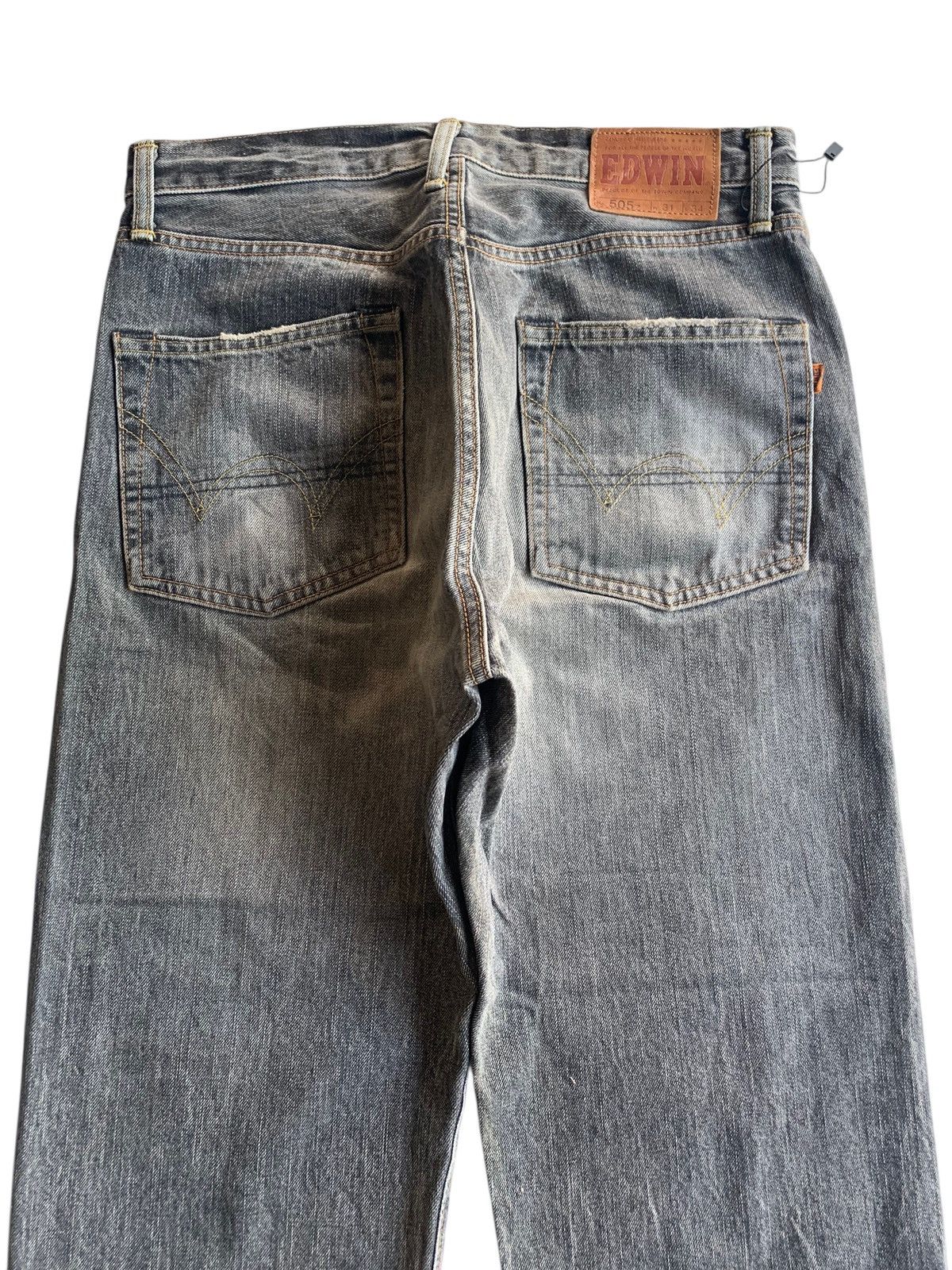 Edwin VINTAGE EDWIN 505Z SELVEDGE FADED & RUSTY DISTRESSED DENIM Size US 31 - 8 Thumbnail