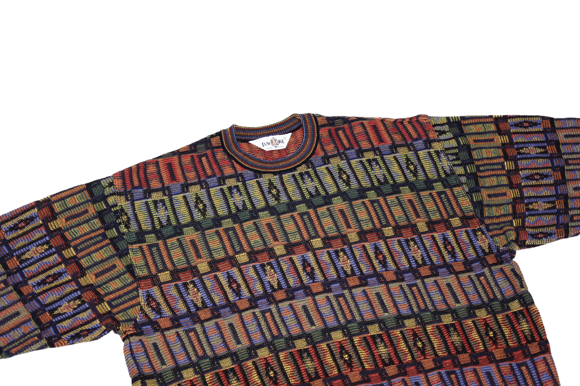 Dalmine VTG Dalmine Uomo Coloured Abstract Pattern Knit Sweater Size US M / EU 48-50 / 2 - 3 Thumbnail