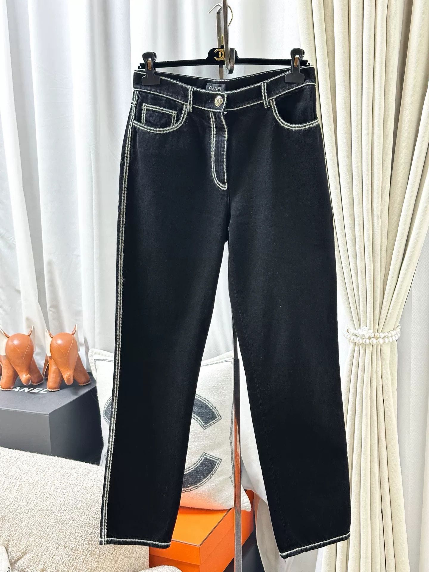 Chanel Chanel Coco Neige Wide-Leg Pants Black Size US 38 / EU 54 - 1 Thumbnail