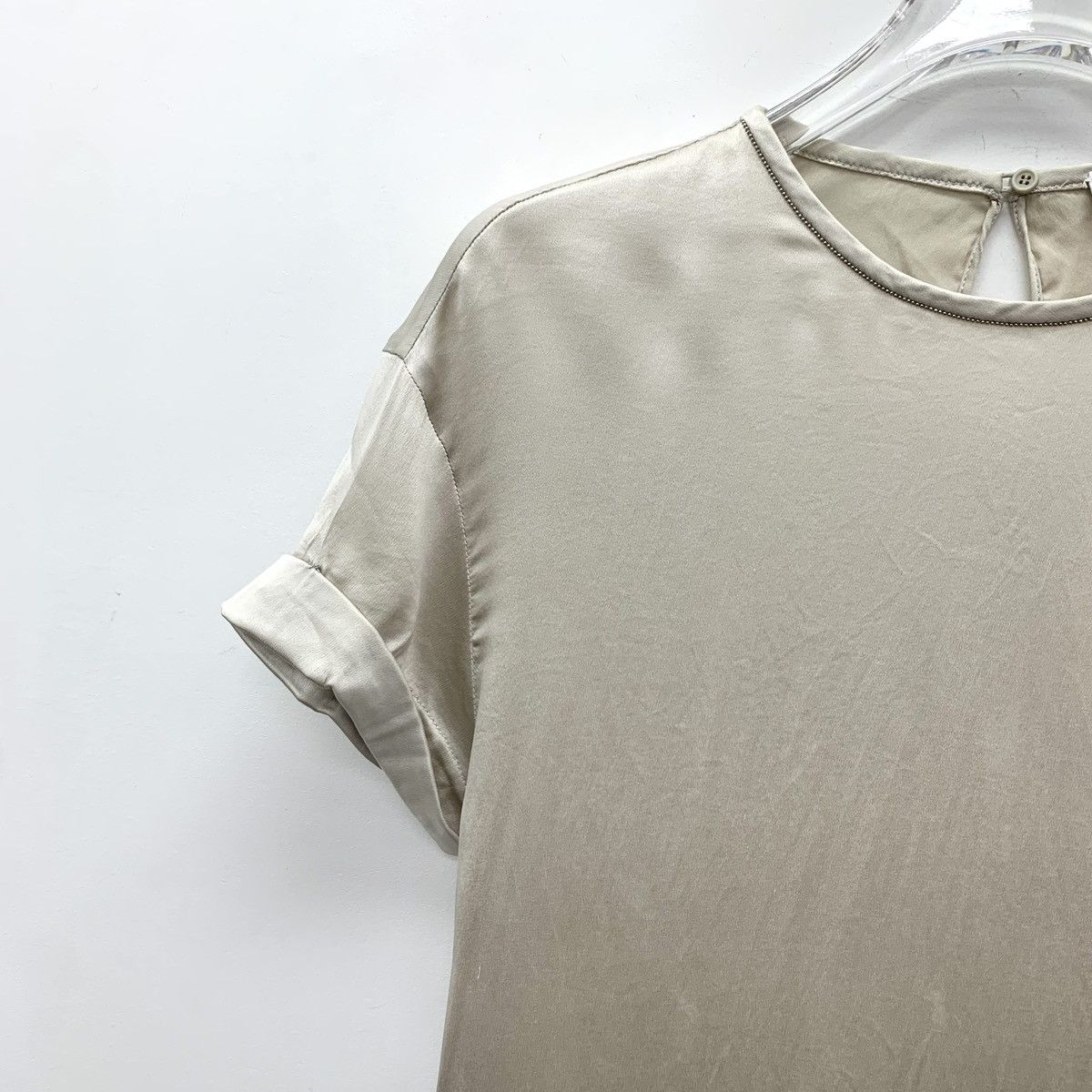 Brunello Cucinelli Brunello Cucinelli BBeade Silk Short Sleeve T-shirt K26WX Size XS / US 0-2 / IT 36-38 - 3 Thumbnail