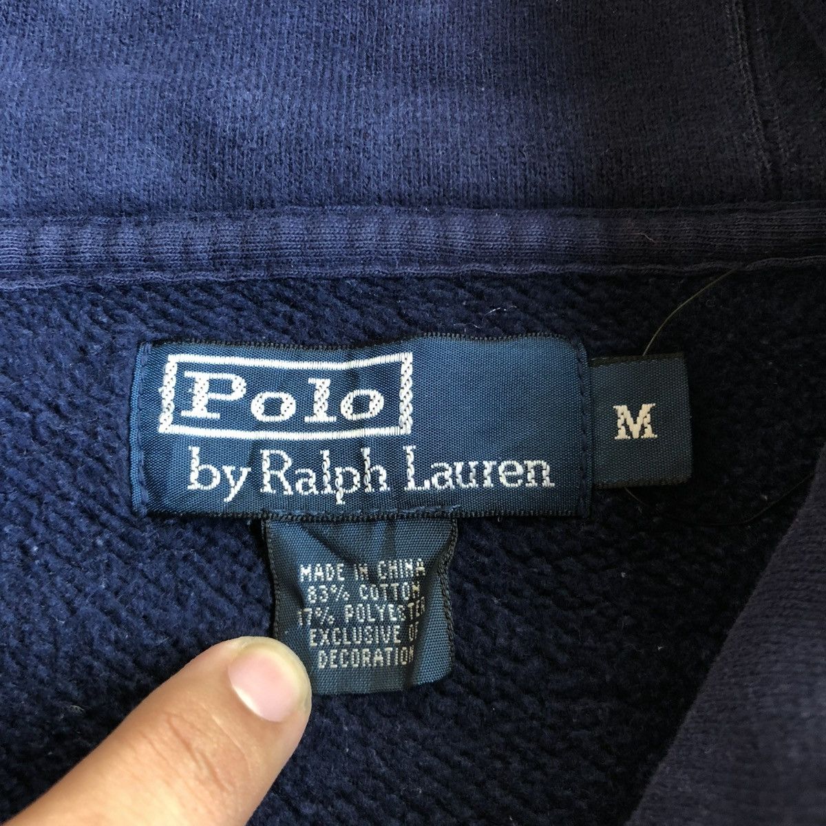 Polo Ralph Lauren Vintage Polo Ralph Lauren Shawl Collar Sweatshirt Navy Size US XL / EU 56 / 4 - 13 Thumbnail