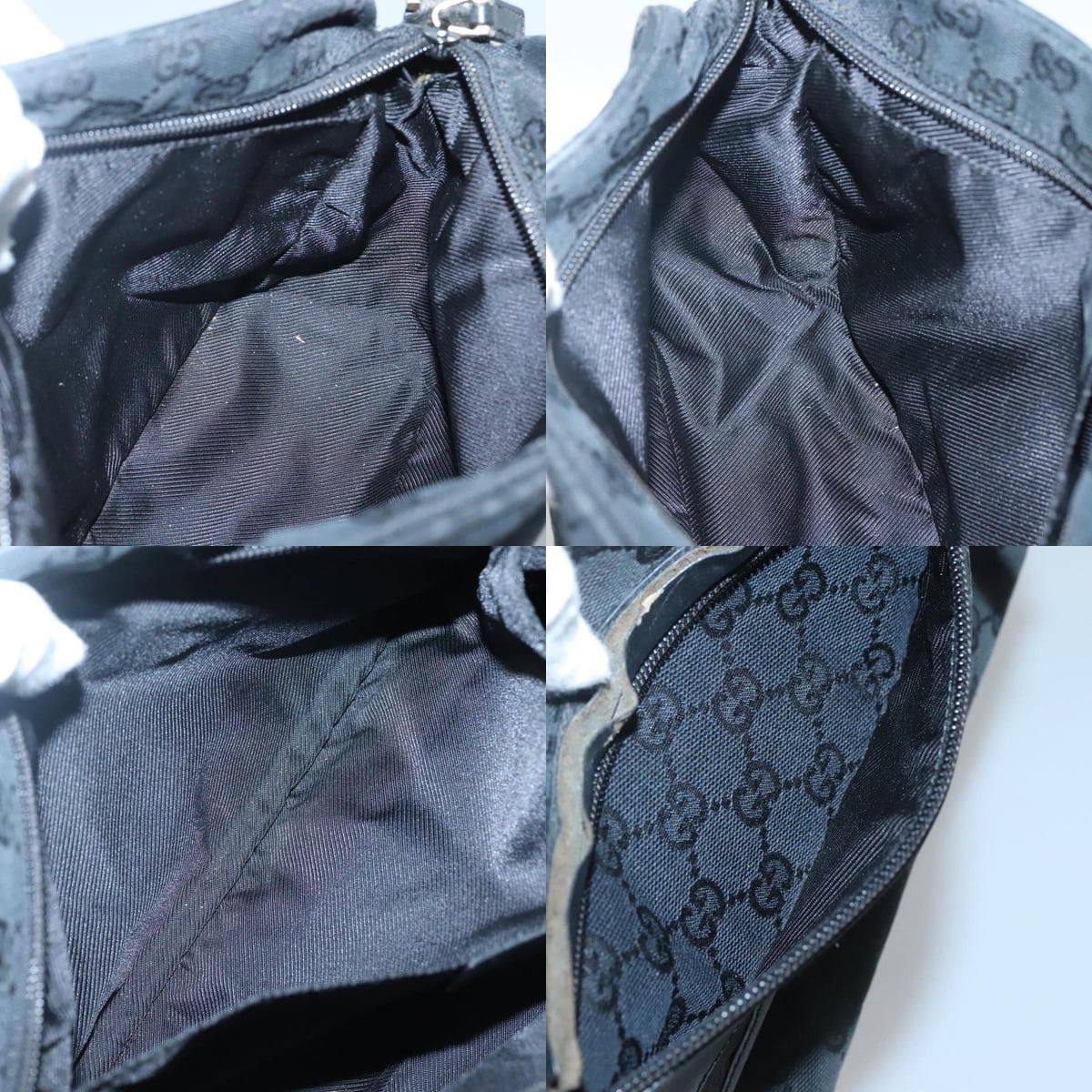 Gucci GUCCI GG Canvas Shoulder Bag Black Gold 019 019 Size ONE SIZE - 12 Thumbnail