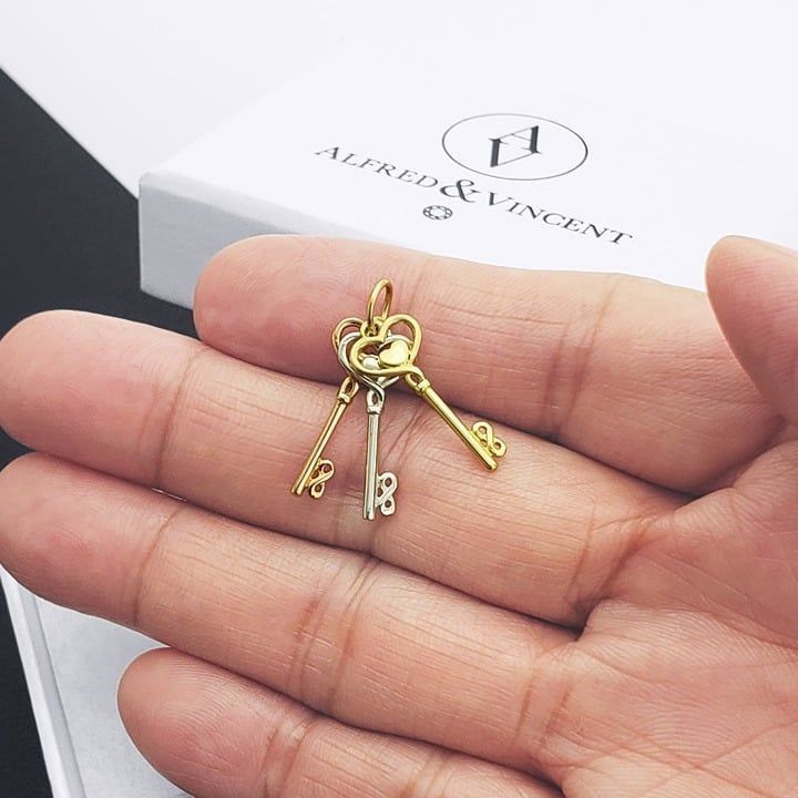 Other Key Heart Infinity Charm 14k Rose White Yellow Gold Pendant Size ONE SIZE - 3 Thumbnail