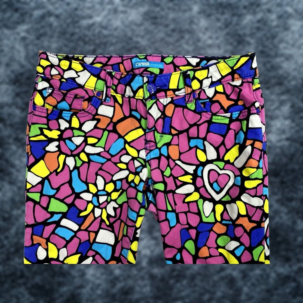 Nanette Lepore Nanette Lepore L'Amour Pants Jr 11 Multicolor Abstract Artsy Hearts Stretch Low Pants Handcrafted Style Geometry Mens? Wait Size 32" / US 10 / IT 46 - 1 Thumbnail