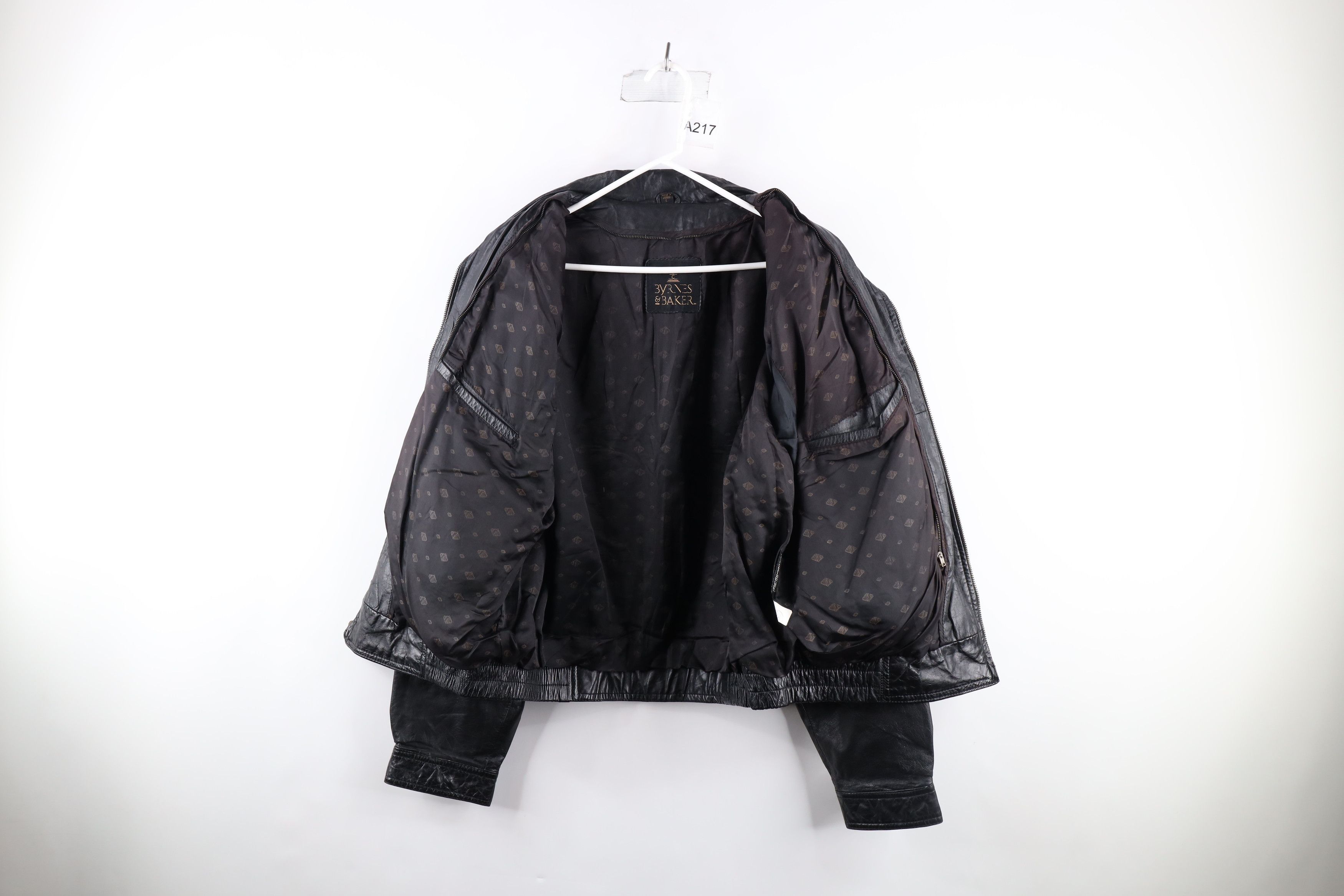 Vintage Vintage 90s Streetwear Leather Full Zip Bomber Jacket Black Size US L / EU 52-54 / 3 - 11 Thumbnail