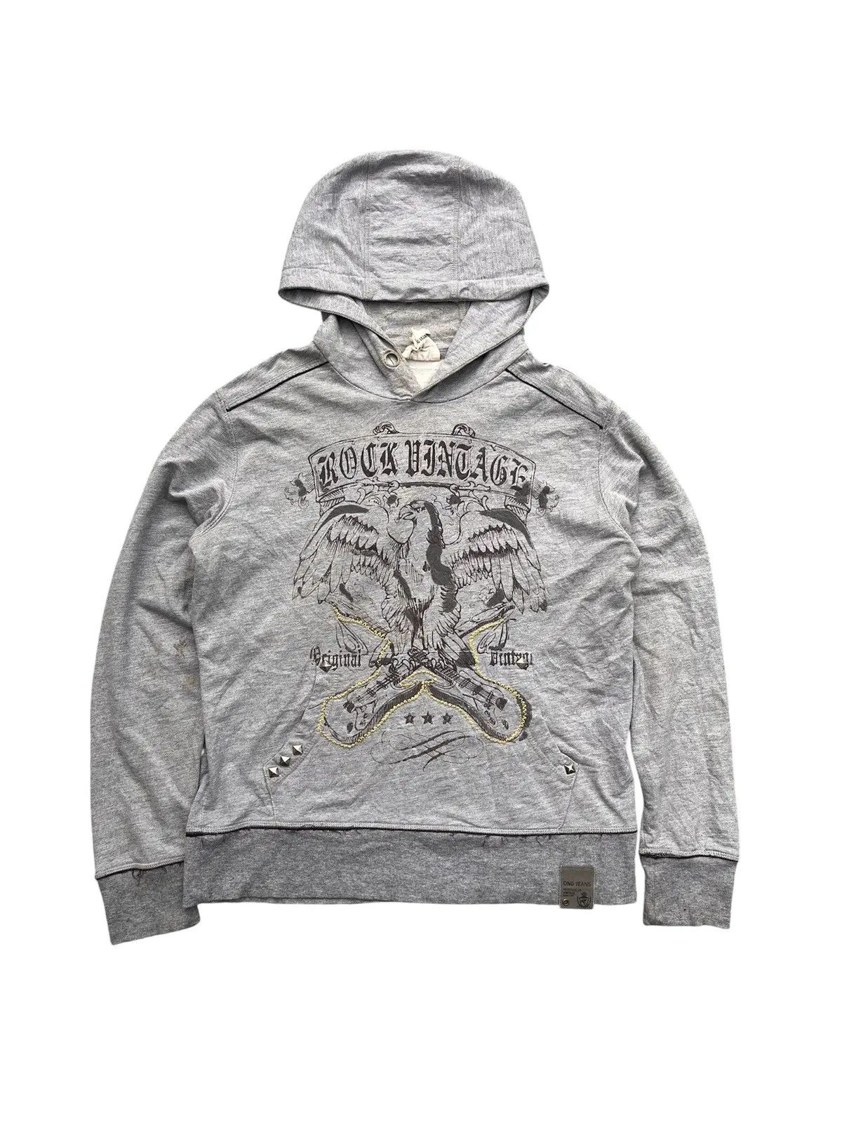 Japanese Brand Vintage Rock Eagle Graphic Hoodie Grey Distressed Aesthetic Size US S / EU 44-46 / 1 - 1 Thumbnail