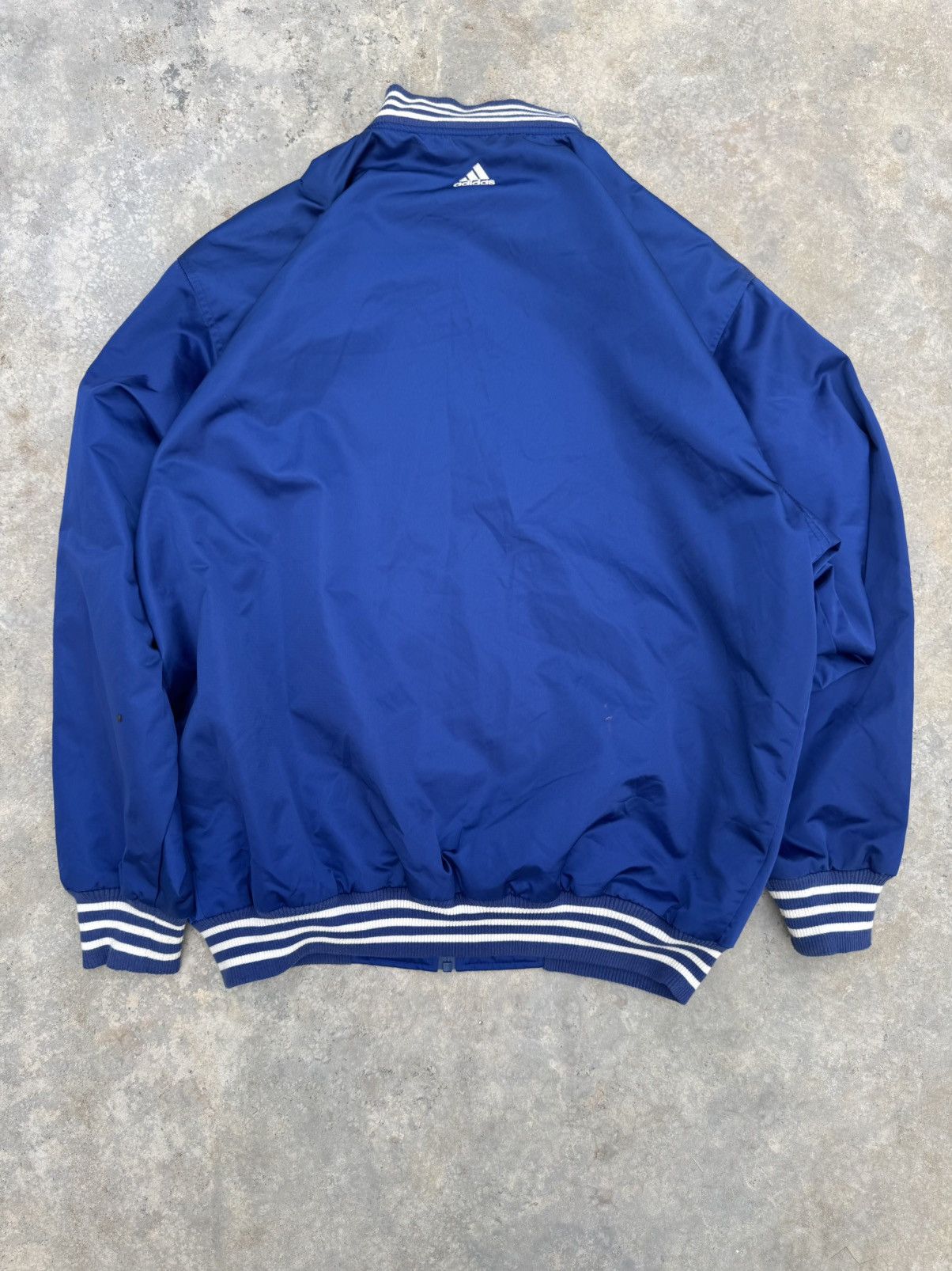 Adidas Adidas Stripe Vintage Blue Bombers Jacket Size US XXL / EU 58 / 5 - 2 Thumbnail