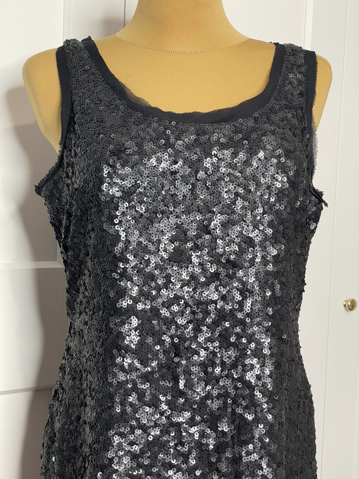 Talbots Black silk dress with sequins Size L / US 10 / IT 46 - 4 Thumbnail