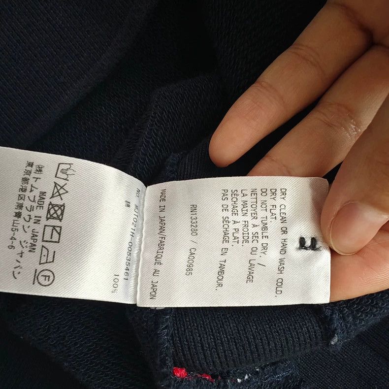 Thom Browne Thom Browne Dark blue hoodie with round collar Size US M / EU 48-50 / 2 - 5 Thumbnail