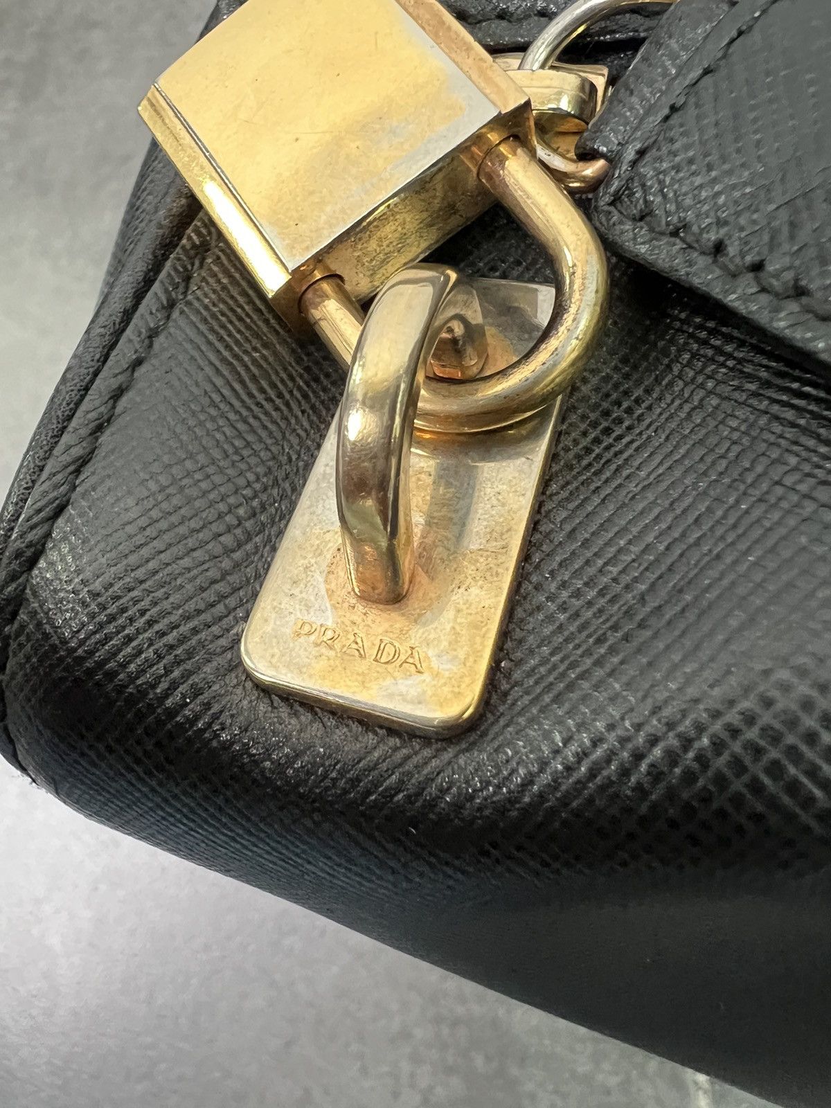 Prada Prada Saffiano Leather Shoulder Bag Black Size ONE SIZE - 11 Thumbnail
