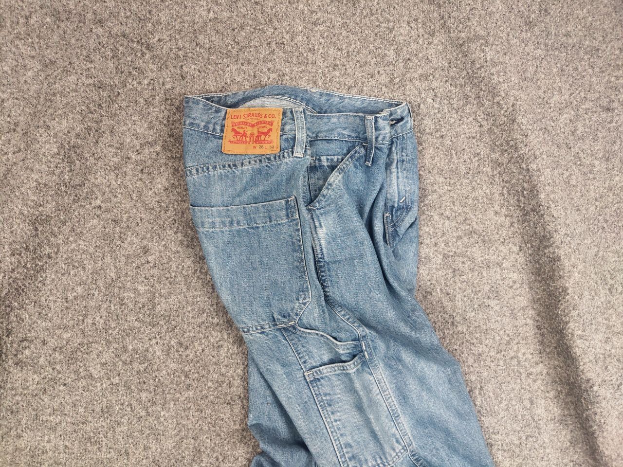Levi's Levis Tapered Carpenter Antifreze washed denim vintage jeans Size US 29 - 2 Thumbnail