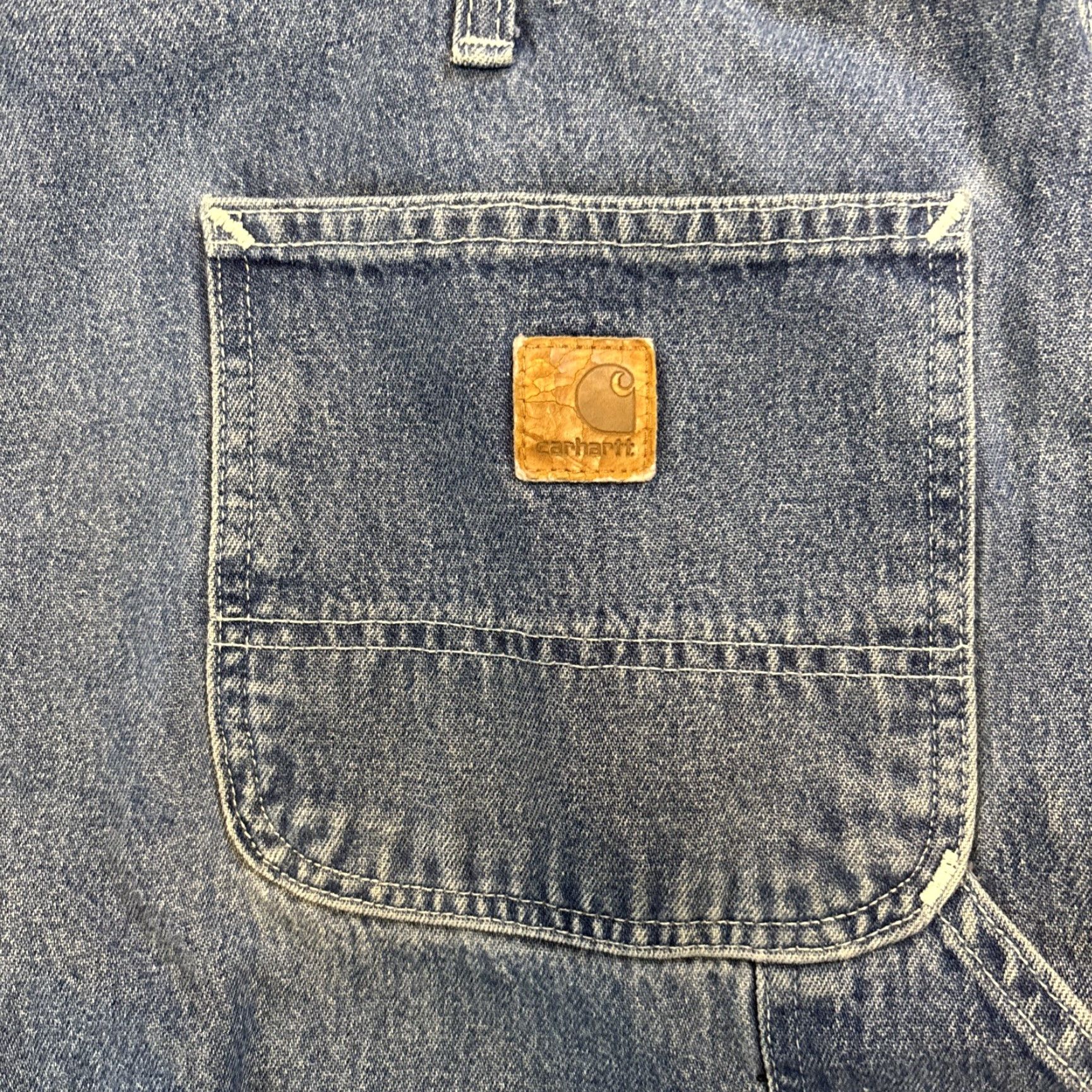 Carhartt VINTAGE Carhartt B13 DST Dungaree Fit Denim Blue Jeans Carpenter Pant USA Mens 38x30 Size US 38 / EU 54 - 2 Thumbnail