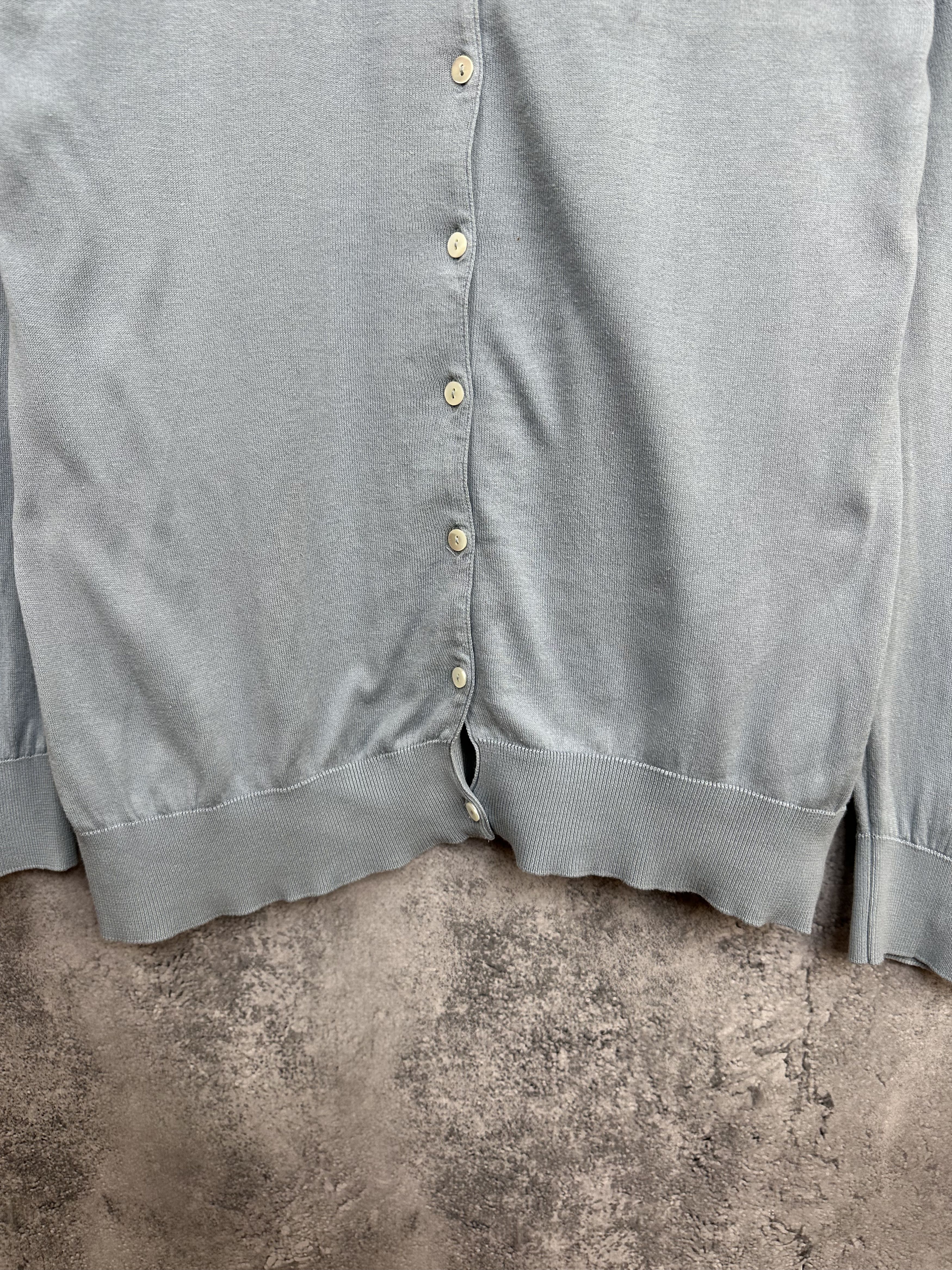 John Smedley John Smedley Sea Island Cotton Cardigan Crew Lightweight Size L / US 10 / IT 46 - 7 Thumbnail