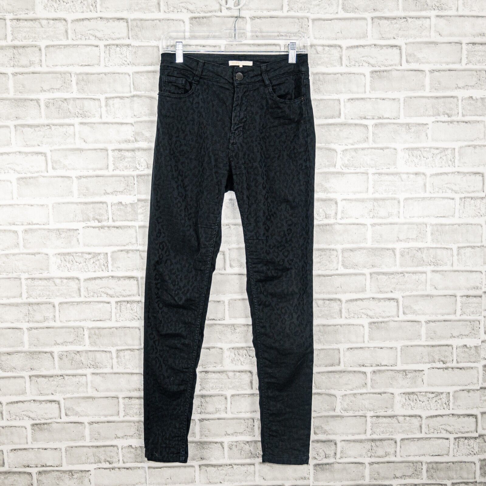 Maje MAJE Black Cheetah print stretch skinny jean pant cotton Size 28" / US 6 / IT 42 - 5 Thumbnail