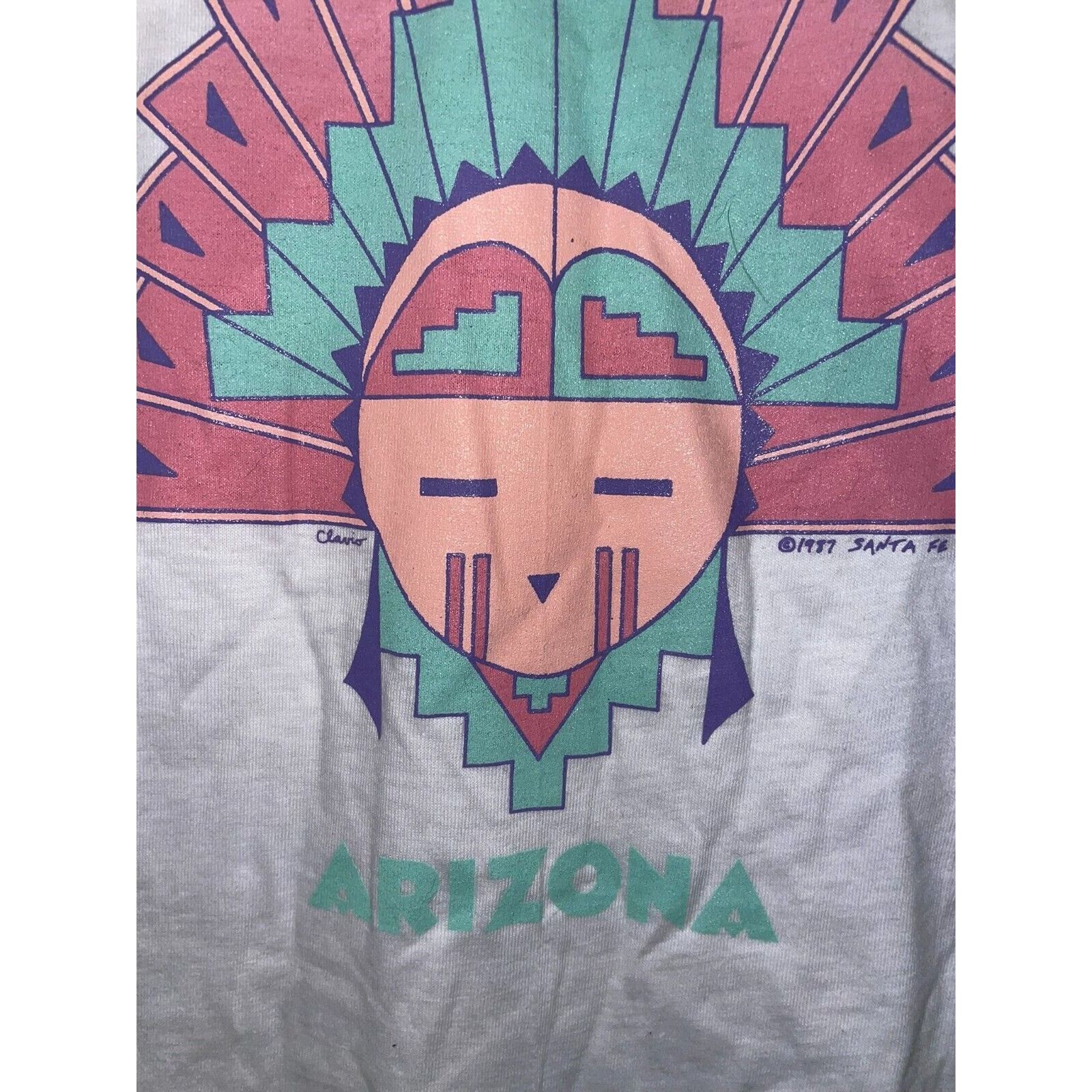 Hanes Vintage Arizona Shirt Native Western Graphic White L Tee Size US L / EU 52-54 / 3 - 5 Thumbnail