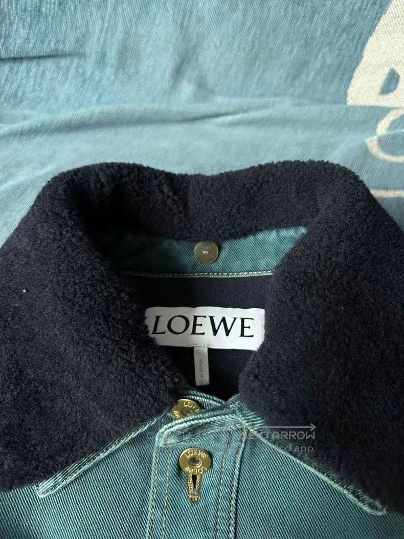 Loewe Loewe fur collar leather label denim jacket. Size US XXL / EU 58 / 5 - 3 Thumbnail