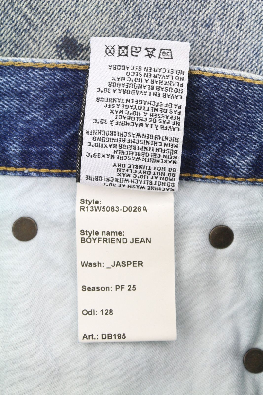 R13 BOYFRIEND 26 Jasper Cropped Blue PF25 Jeans 87188 Size 26" / US 2 / IT 38 - 9 Thumbnail