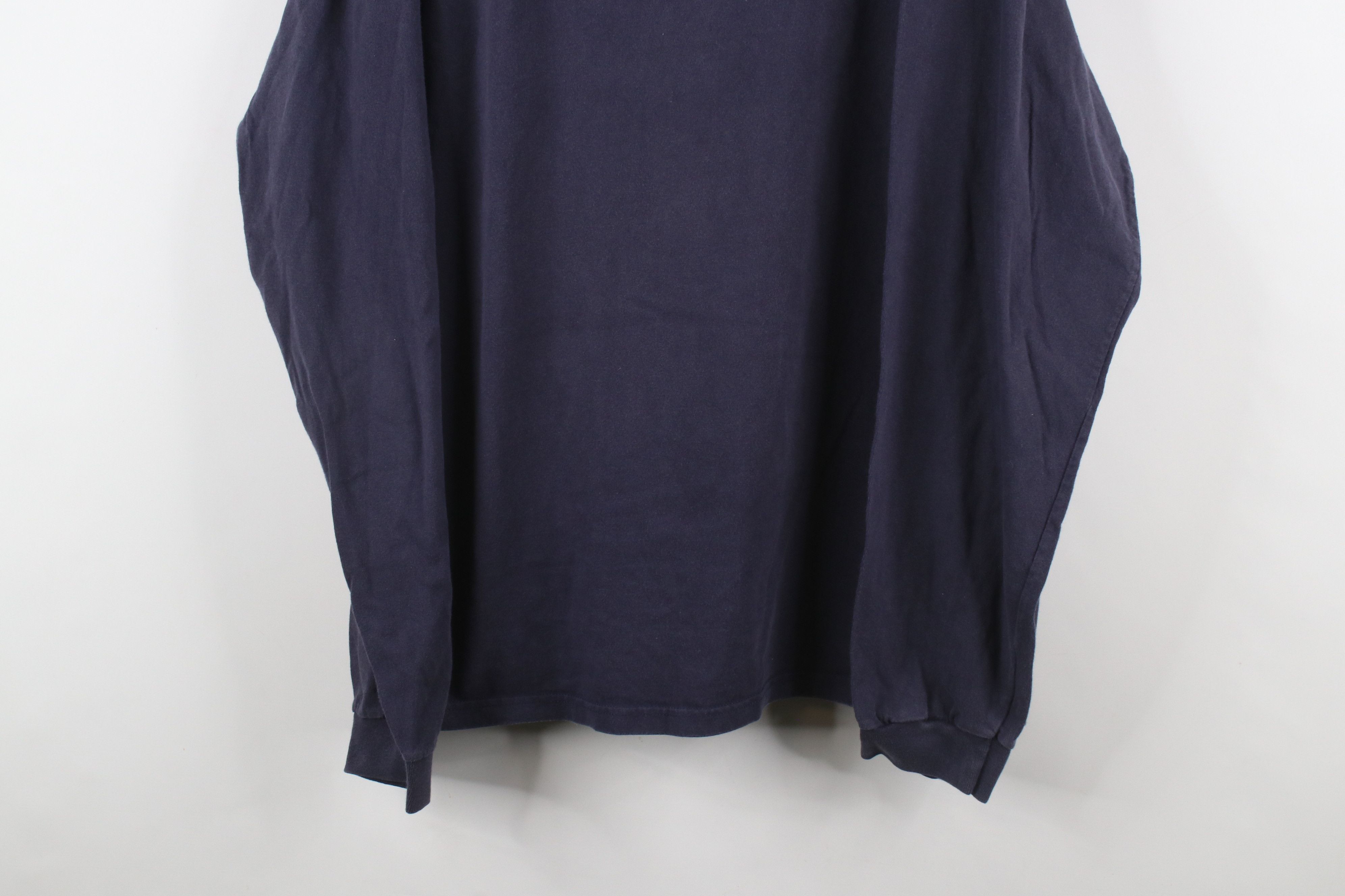Vintage Vintage 90s Streetwear Long Sleeve T-Shirt Navy Blue Cotton Size US XL / EU 56 / 4 - 3 Thumbnail