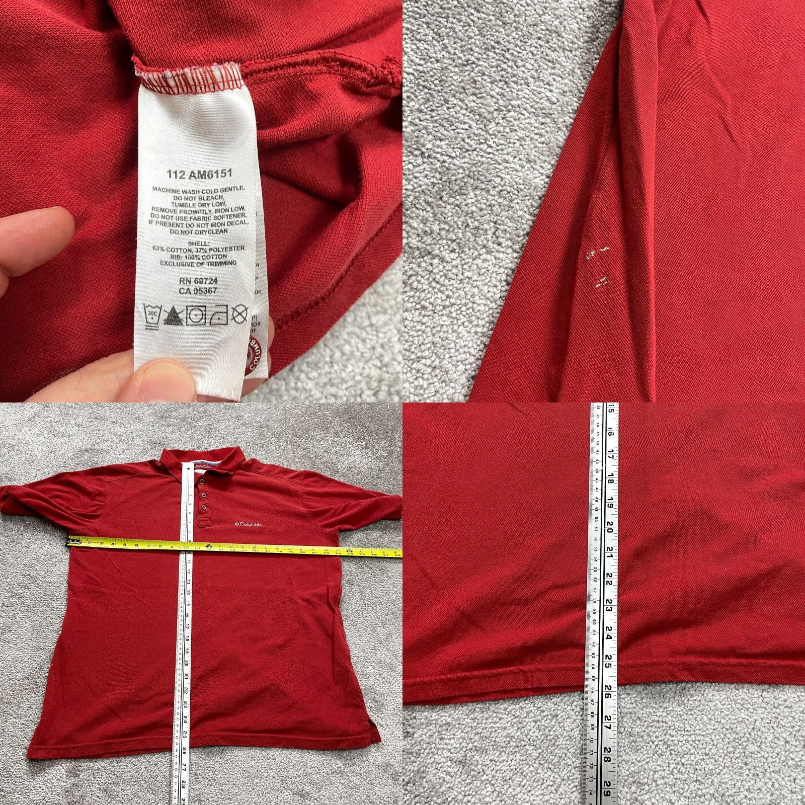 Vintage Columbia Polo Shirt Mens Large Red Short Sleeve Cotton Omn i Wick Size US L / EU 52-54 / 3 - 8 Thumbnail