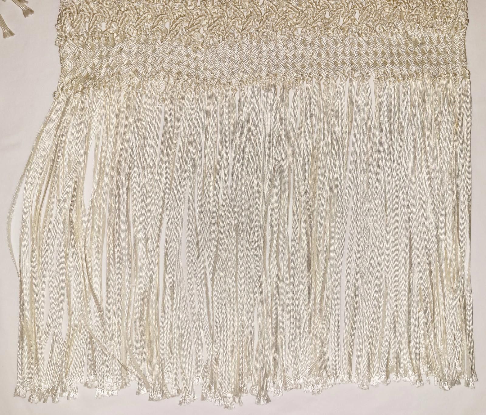 Designer Von Saken macrame cream long sleeve dress size LG Size L / US 10 / IT 46 - 2 Thumbnail